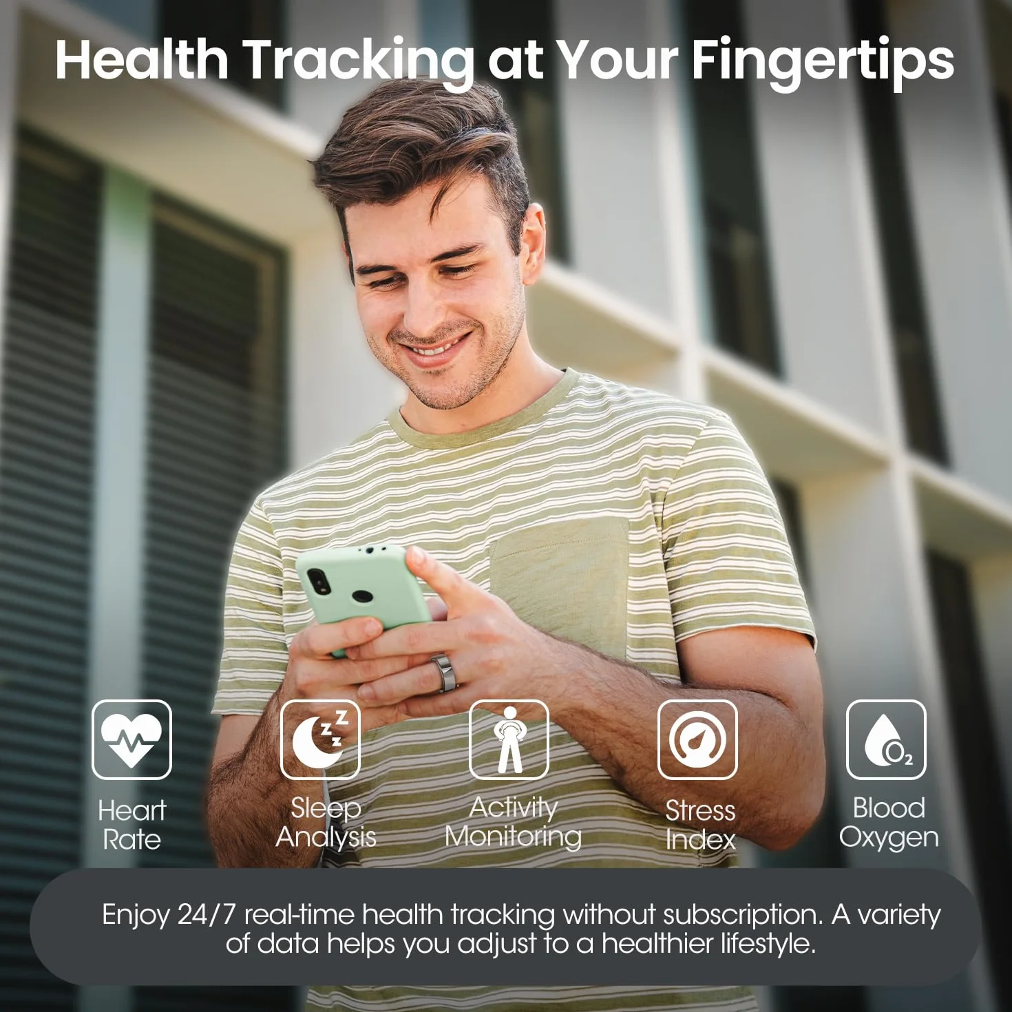 DEKELIFE 2024 Smart Ring dla mężczyzn i kobiet, opaska fitness z pulsometrem, SpO2, monitor snu, 100+ trybów sportowych, wodoszczelność IP68, inteligentne pierścienie do systemów Android i iOS,