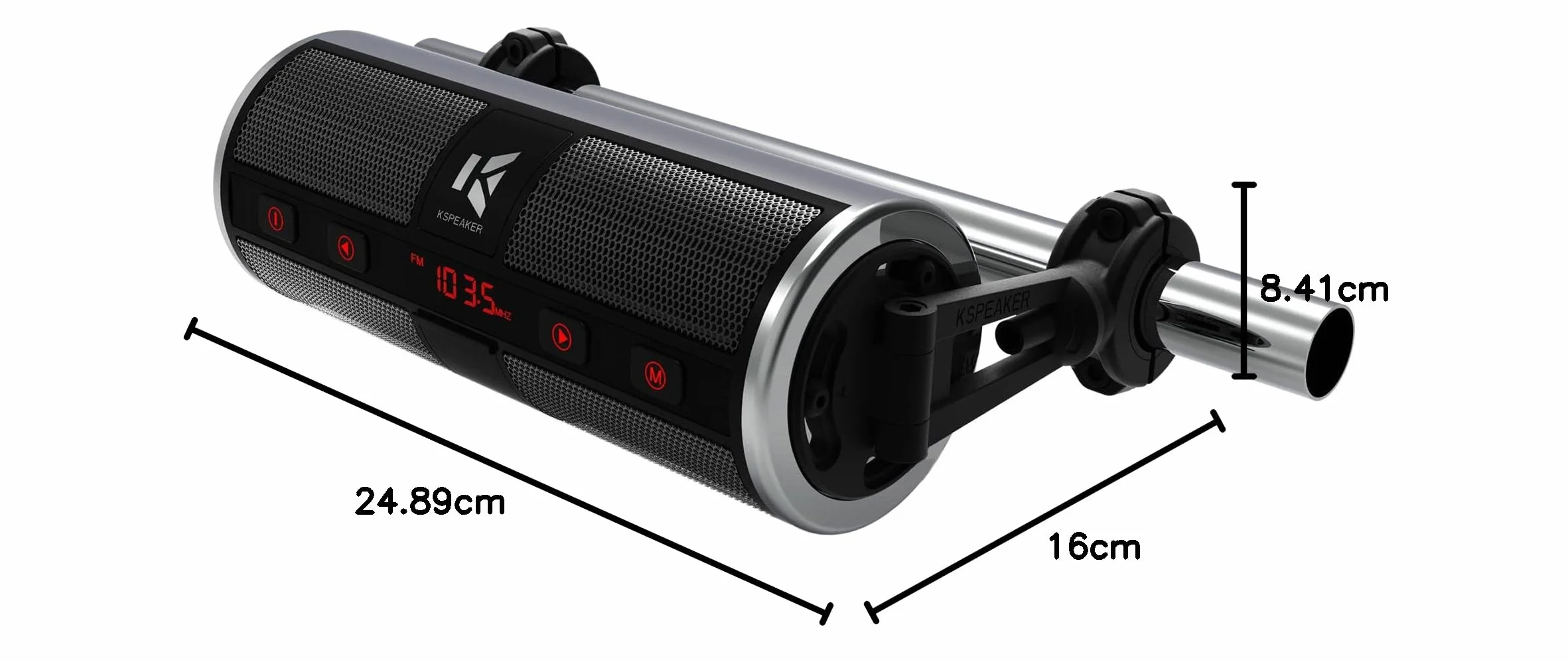 KSPEAKER Głośniki motocyklowe Bluetooth wodoodporny 12V 3 cala Metalowy MP3