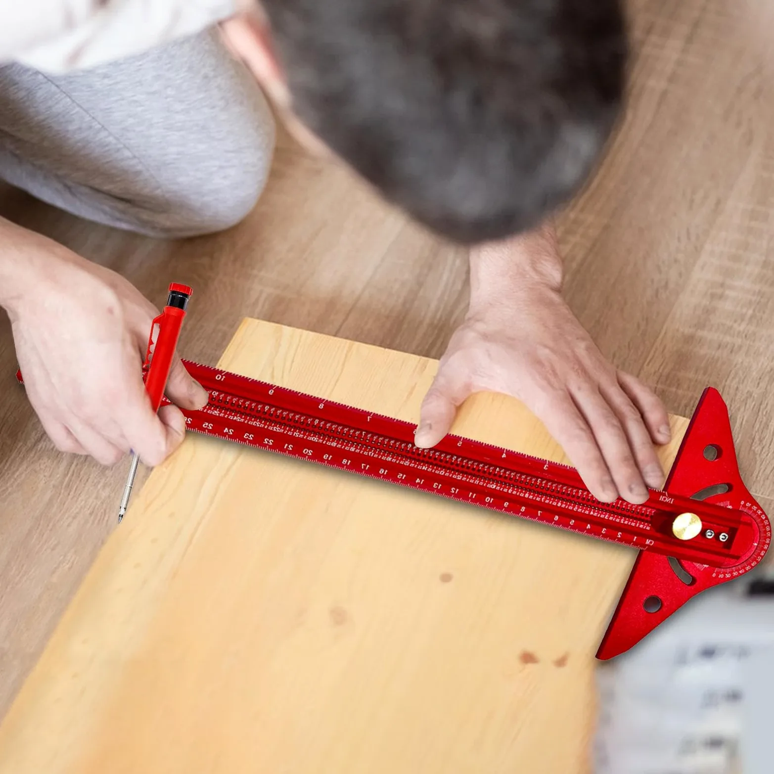 Narzędzia do obróbki drewna i stolarki Aluminiowy Regulowany Kątownik | Narzędzie trasarskie w obróbce drewna na inżynierię, układ, ramowanie, znakowanie i budowę