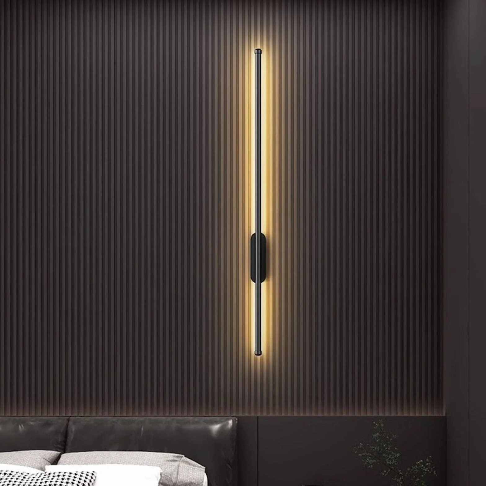 Lampy ścienne LED, zasilane bateryjnie, bezprzewodowe, USB-C do ładowania, długa taśma, liniowa lampa kinkiet z pilotem zdalnego sterowania