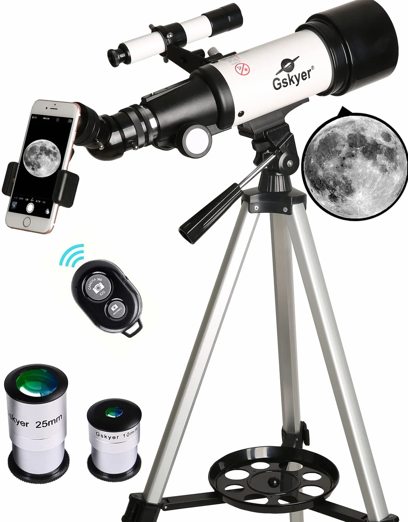 Gskyer Teleskop 70 mm 400 mm AZ-Mount Astronomiczny Refrakcyjny dla Dzieci i Początkujących