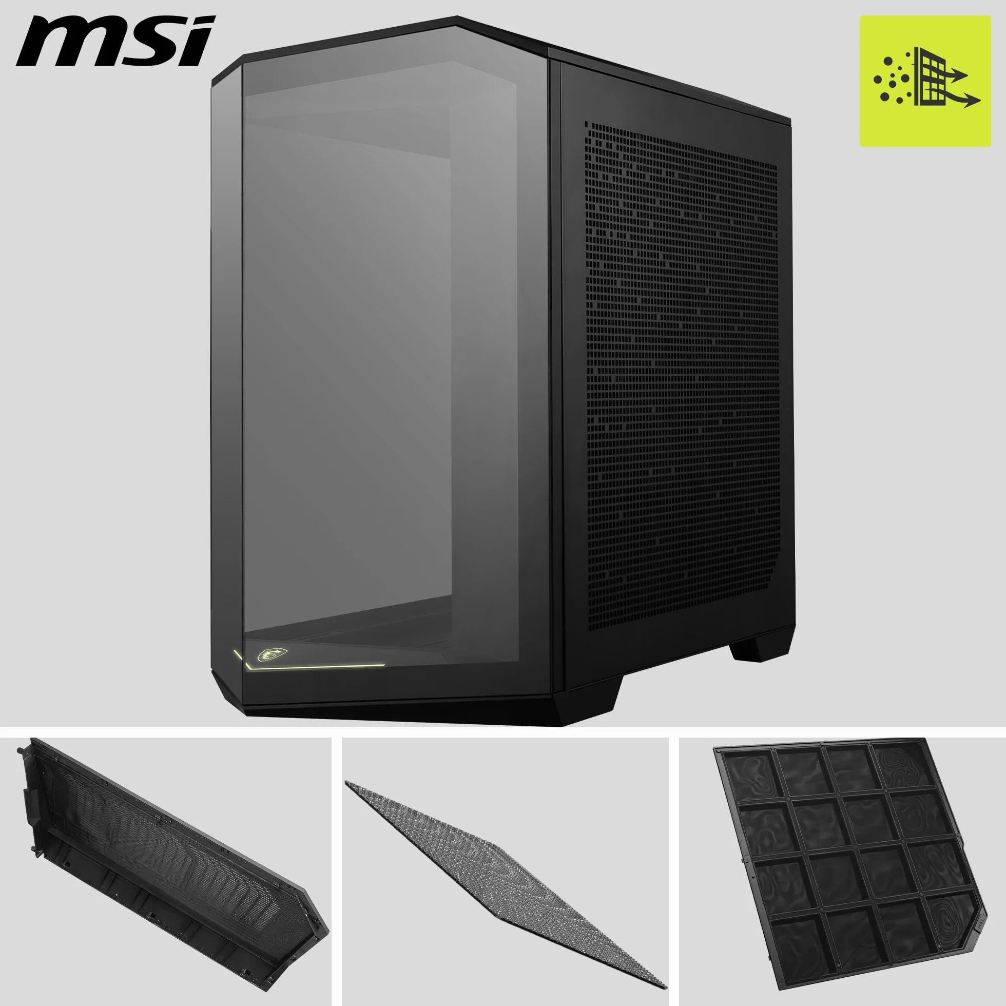MSI MAG PANO 100R PZ obudowa ATX, USB typu C 20 Gb/s, pionowy wspornik GPU
