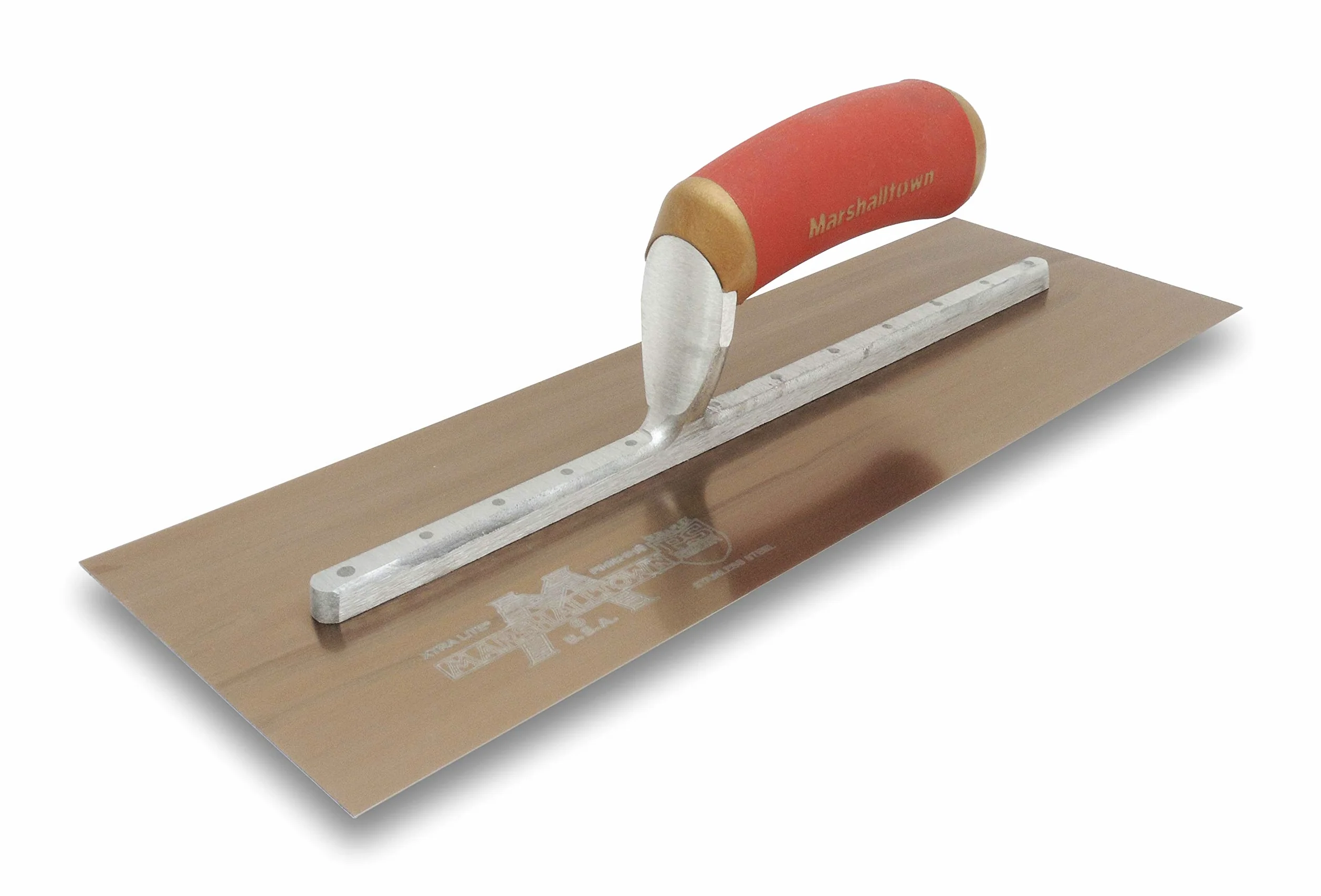 Marshalltown Paca wygładzająca DuraFlex, Uchwyt Durasoft, Długi uchwyt, Stal złota, Wymiary: 330x127 mm