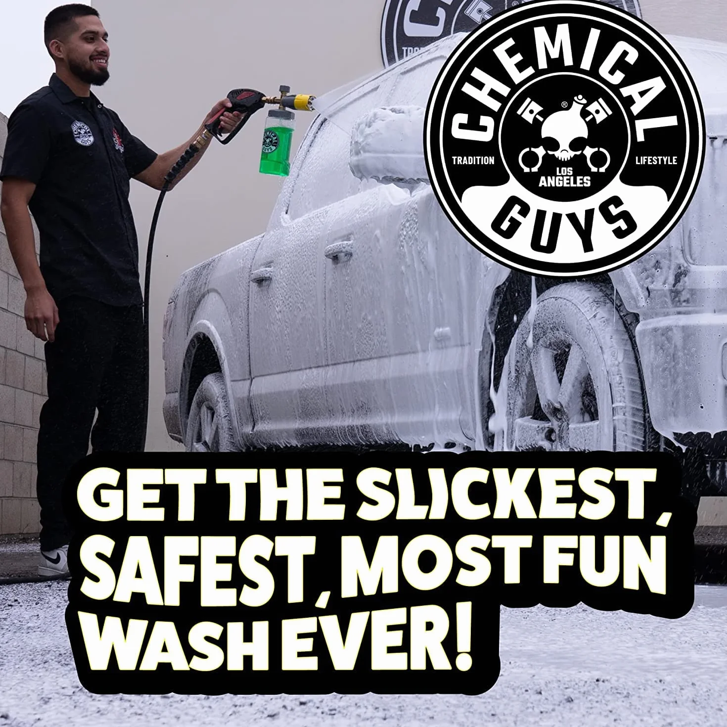 Chemical Guys EQP324 Big Mouth Max Release Foam Cannon (pistolet piankowy do mycia samochodu, mycia w domu i mycia łodzi, które łączy się z myjką ciśnieniową) butelka 970 ml