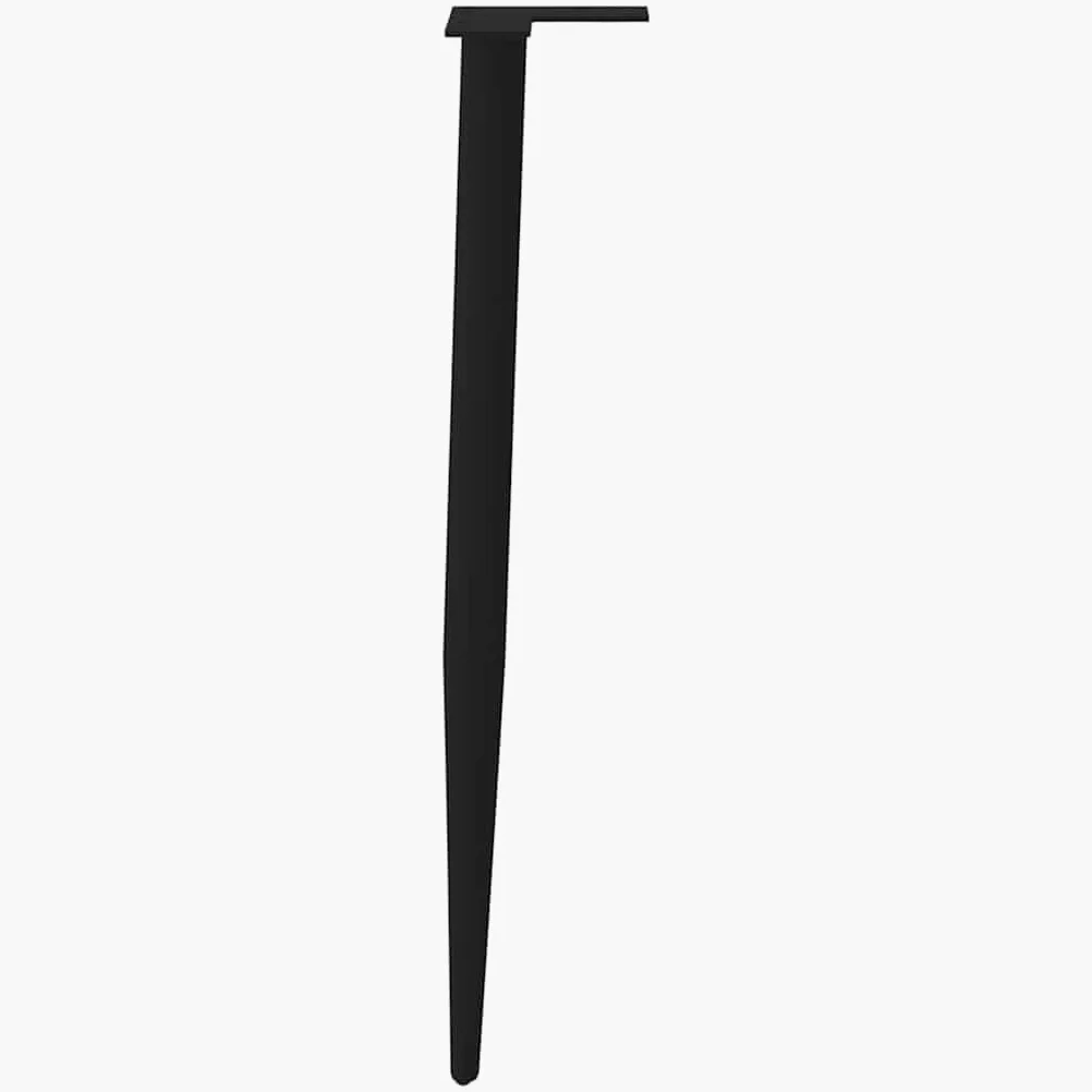 4 stożkowe nogi stołu konsolowego ze stali malowanej proszkowo w kolorze czarnym, 72-73 cm, z regulowanymi nóżkami poziomującymi i wstępnie nawierconymi otworami dla łatwego montażu.