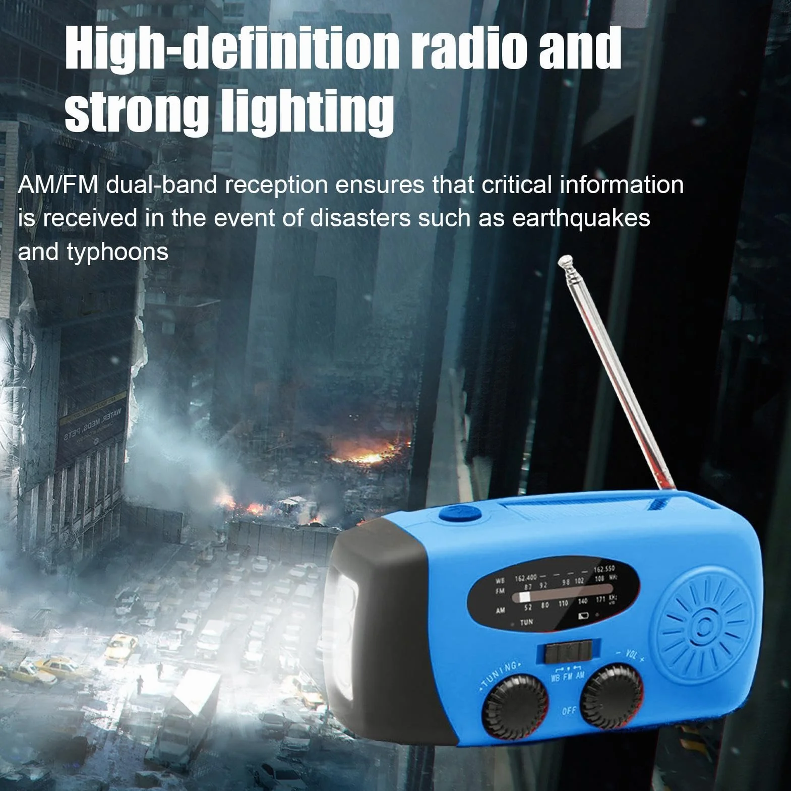 Wielofunkcyjne radio pogodowe, przeno?ne radio, radio solarne i korbowe, radio AM/FM, radio z korb? r?czn? USB, uniwersalne ?ród? zasilania do reagowania na katastrofy i przygody na ?wie?ym powietrzu