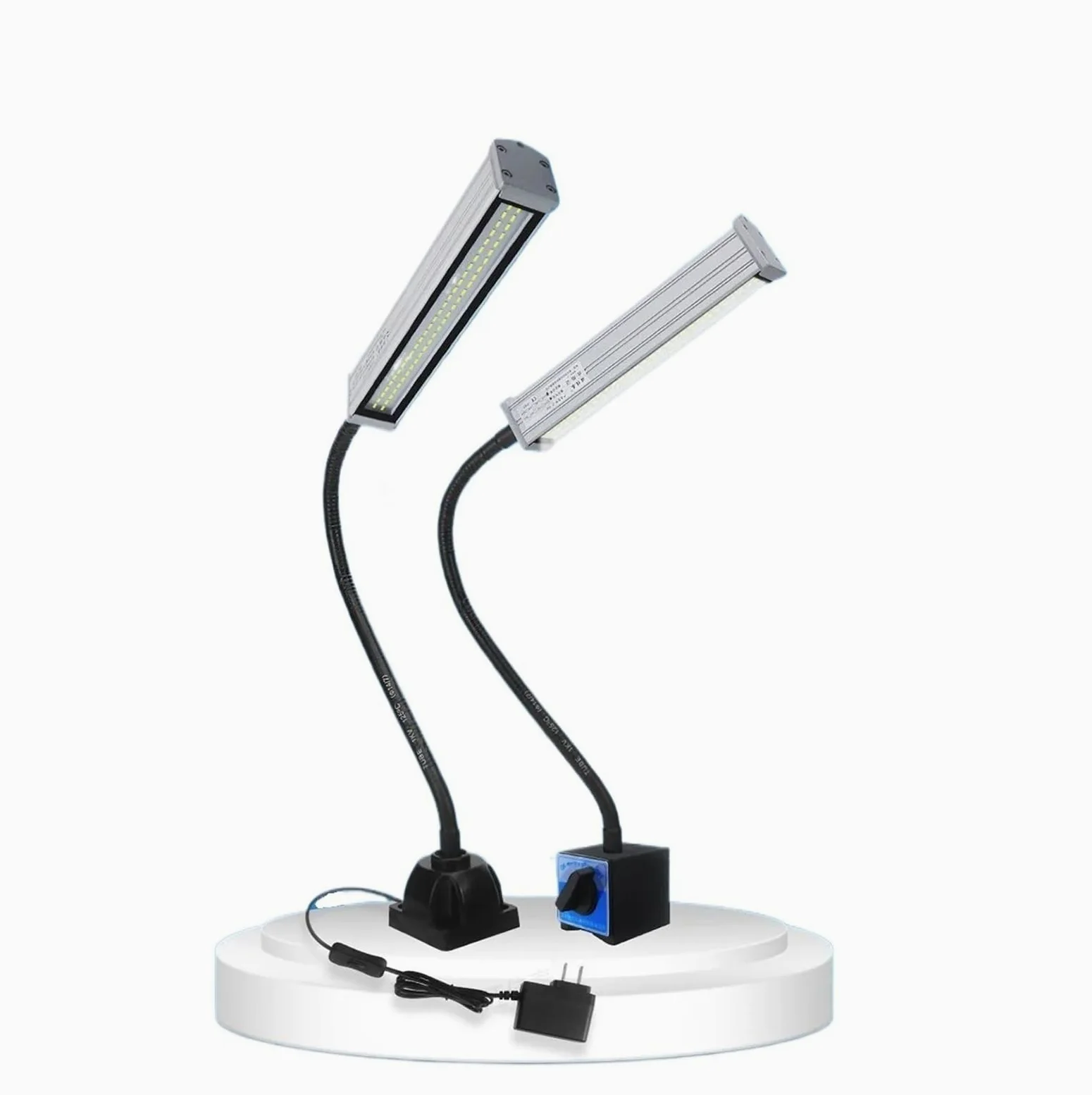Lampa maszynowa CNC projektor warsztatowy CNC 400 mm, elastyczne ramię, aluminiowa przemysłowa lampa LED 10-220 V (stała podstawa, UK)