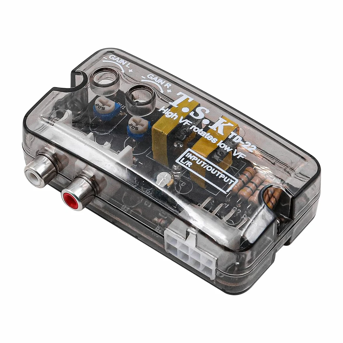 Samochodowy konwerter audio stereo RCA High Low Frequency regulowany adapter poziomu głośnika