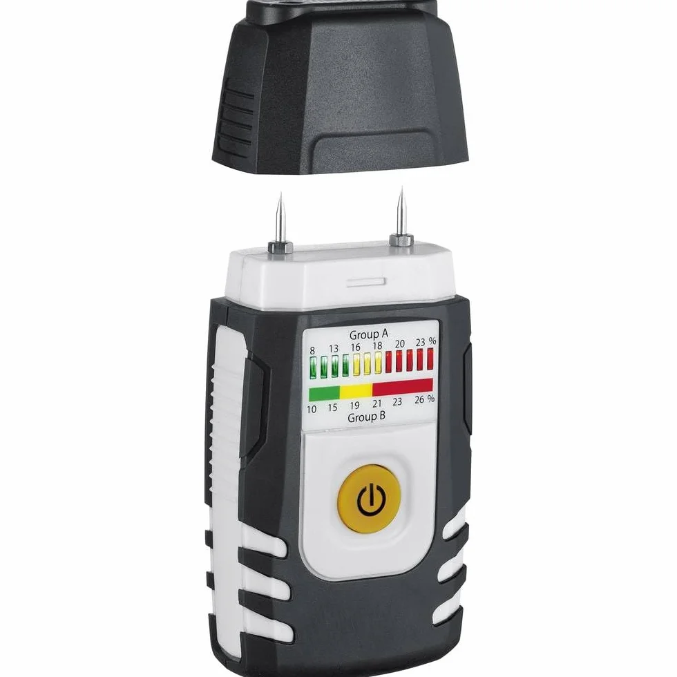 LASERLINER - WoodTester Compact - Wilgotność/Tester wilgotności - Precyzyjne pomiary - Drewno - Wyświetlacz LED - Skala podwójna - Funkcja automatycznego testowania - Łatwa obsługa