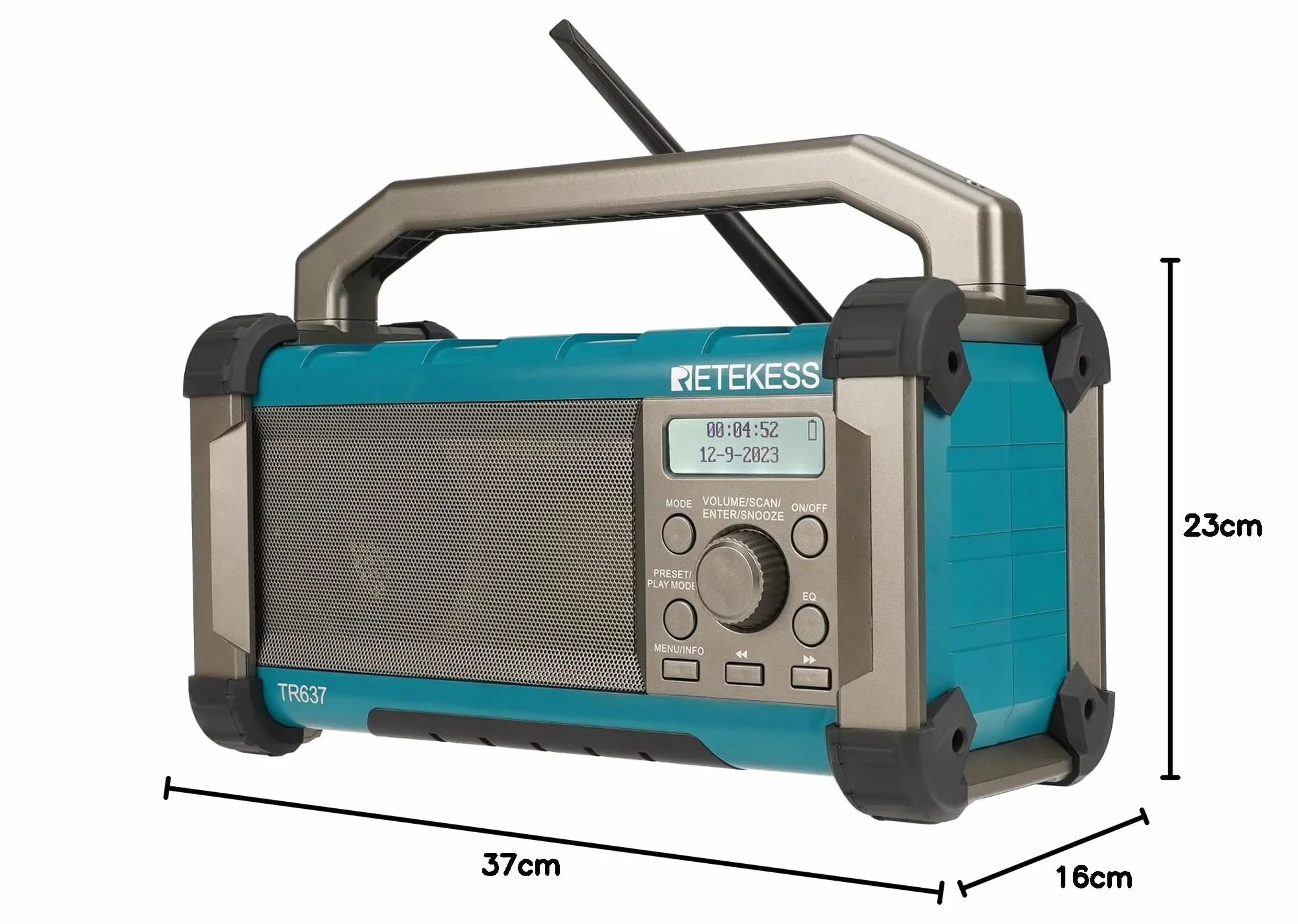 Retekess TR637 Bezprzewodowe Radio Bluetooth FM AM Ładowalne 5000 mAh Przenośny