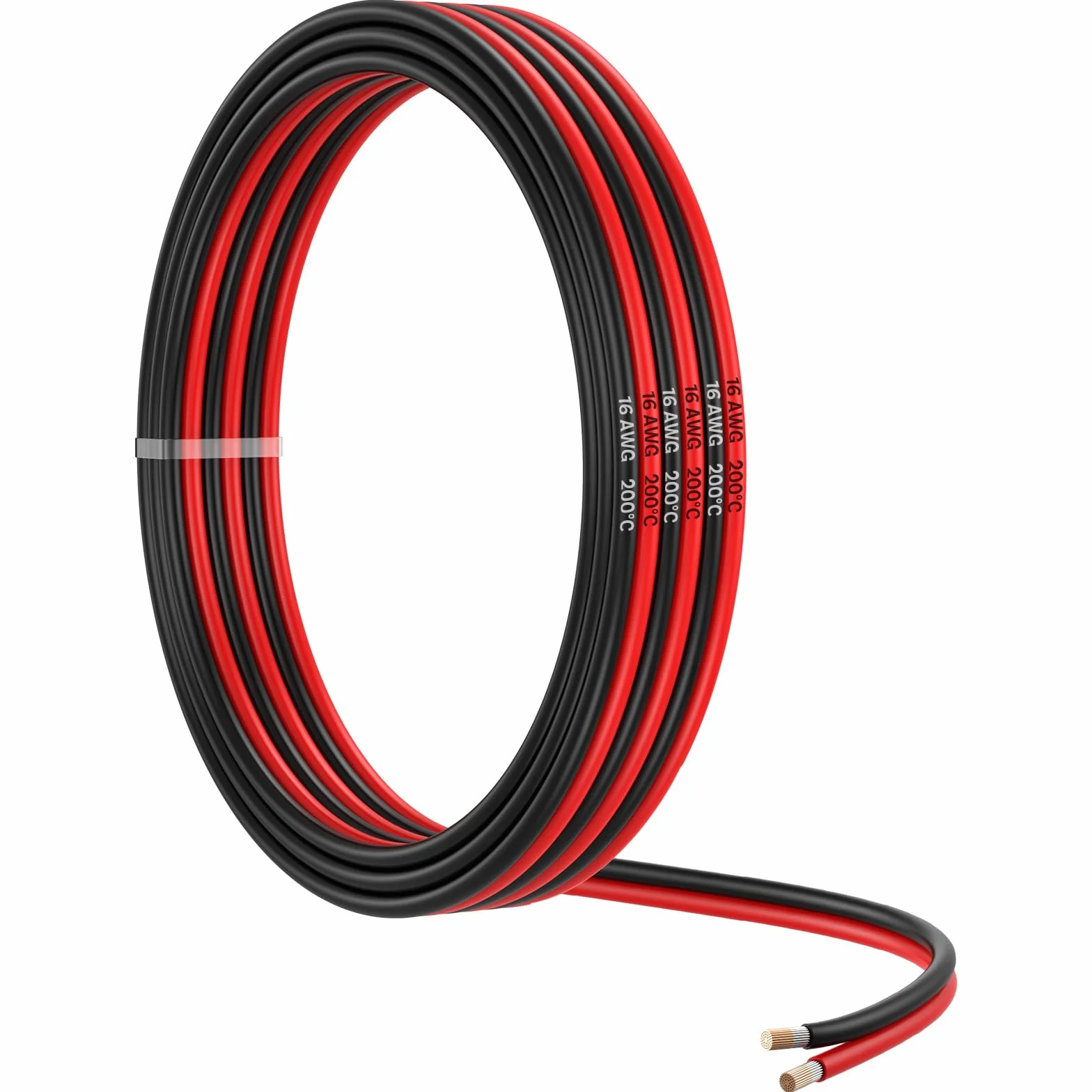 MMOBIEL 16 AWG Elektryczny Przewód Równoległy – 16 Gauge 5m / 16.4ft - Cyna Kabel Miedziany - 2 Żyłowy do Przewodów Samochodowych - Taśmy LED, Przewody Audio/Głośnikowe, Lampy