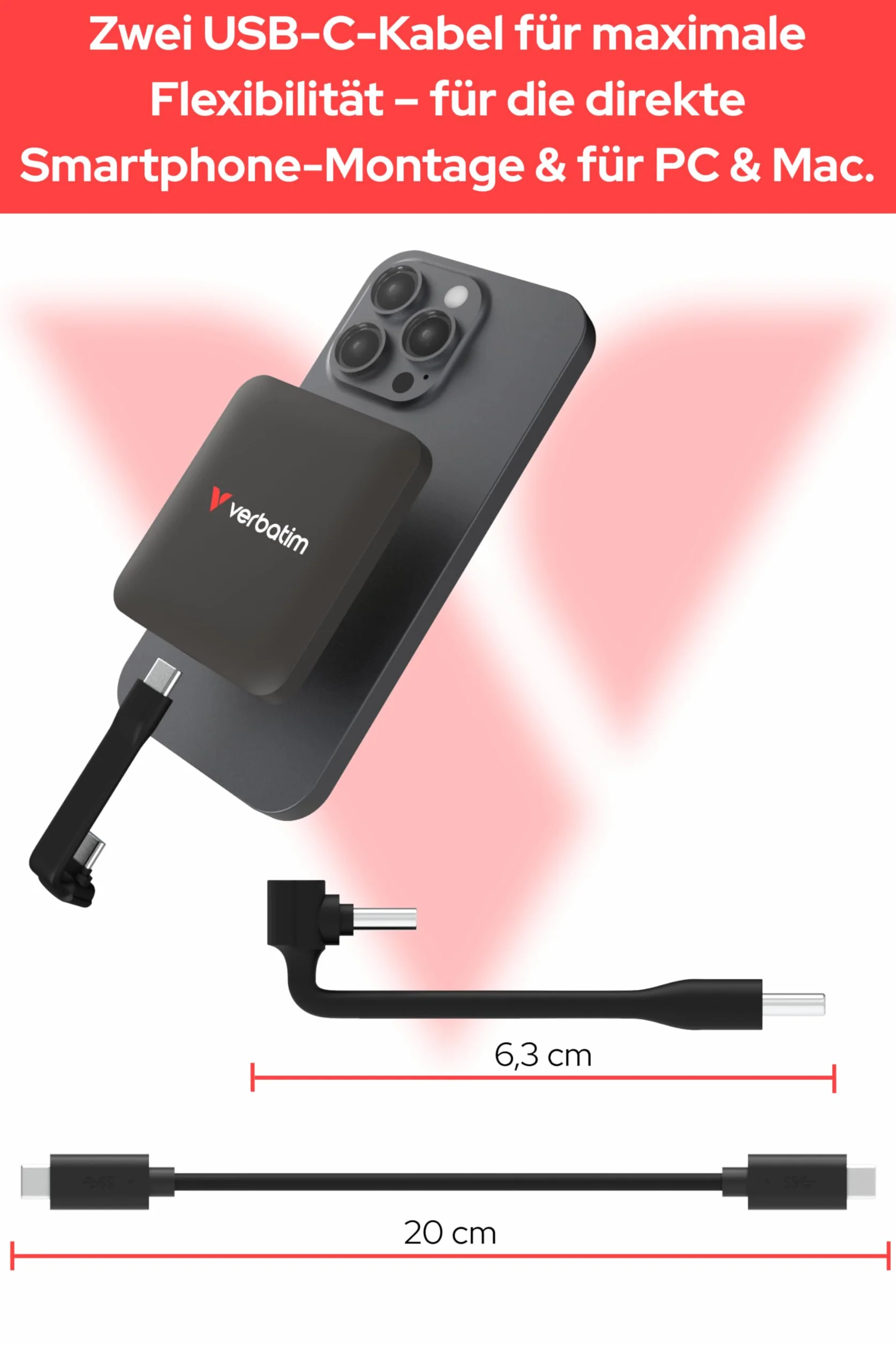 Verbatim Snapback SSD 1 TB zewnętrzny dysk SSD USB 3.2 Gen 2x2 2000 MB/s odczyt 1600 MB/s zapis przenośny