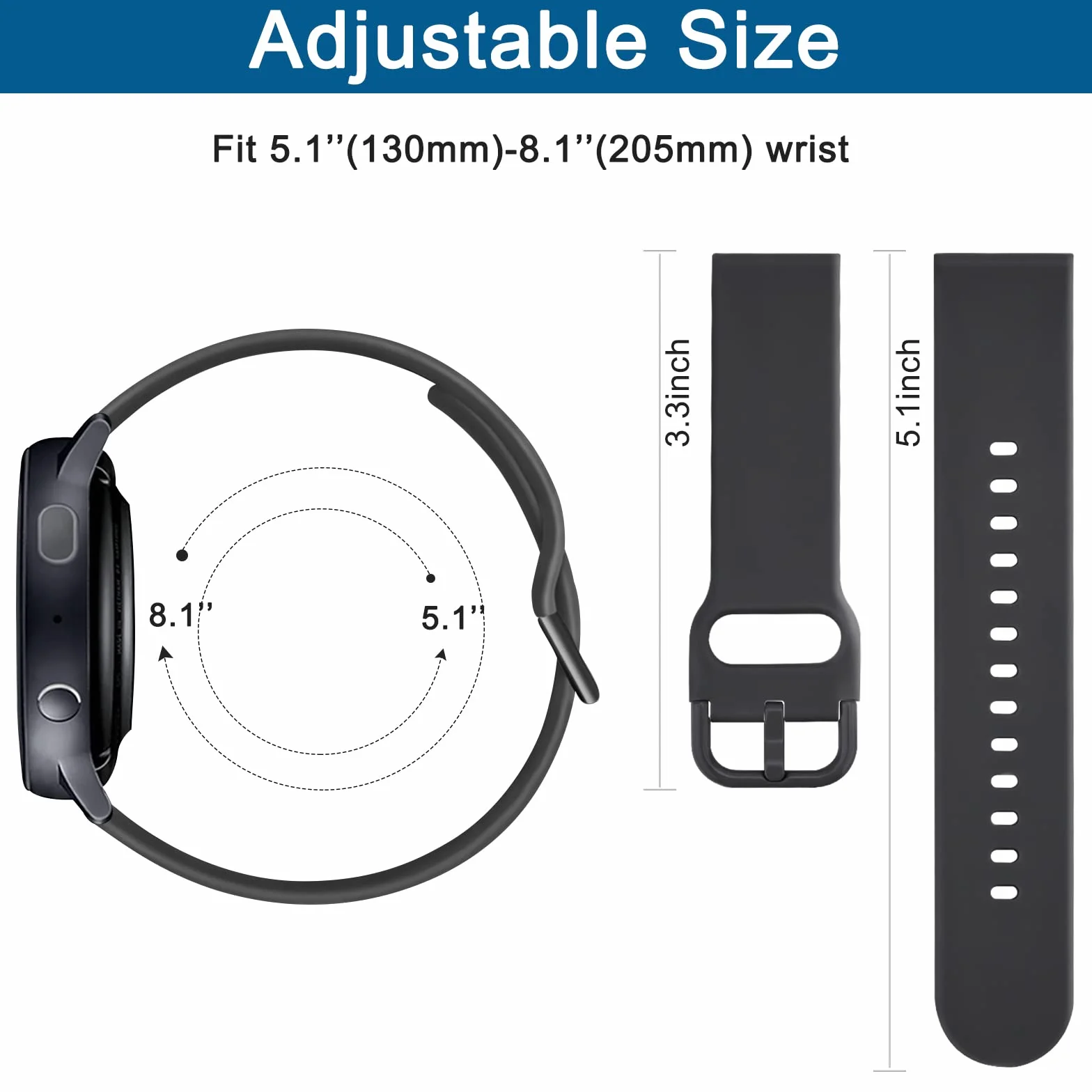 Mugust Pasek do Xiaomi Redmi Watch 5 Lite, silikonowy pasek 22 mm
