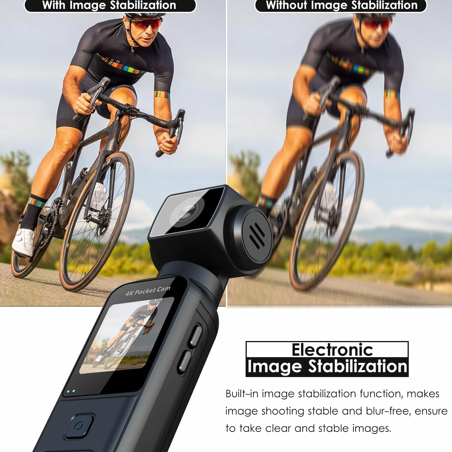 Kamera do ciała 4K obiektyw obracany 270° zewnętrzny mikrofon karta 64 GB sportowa