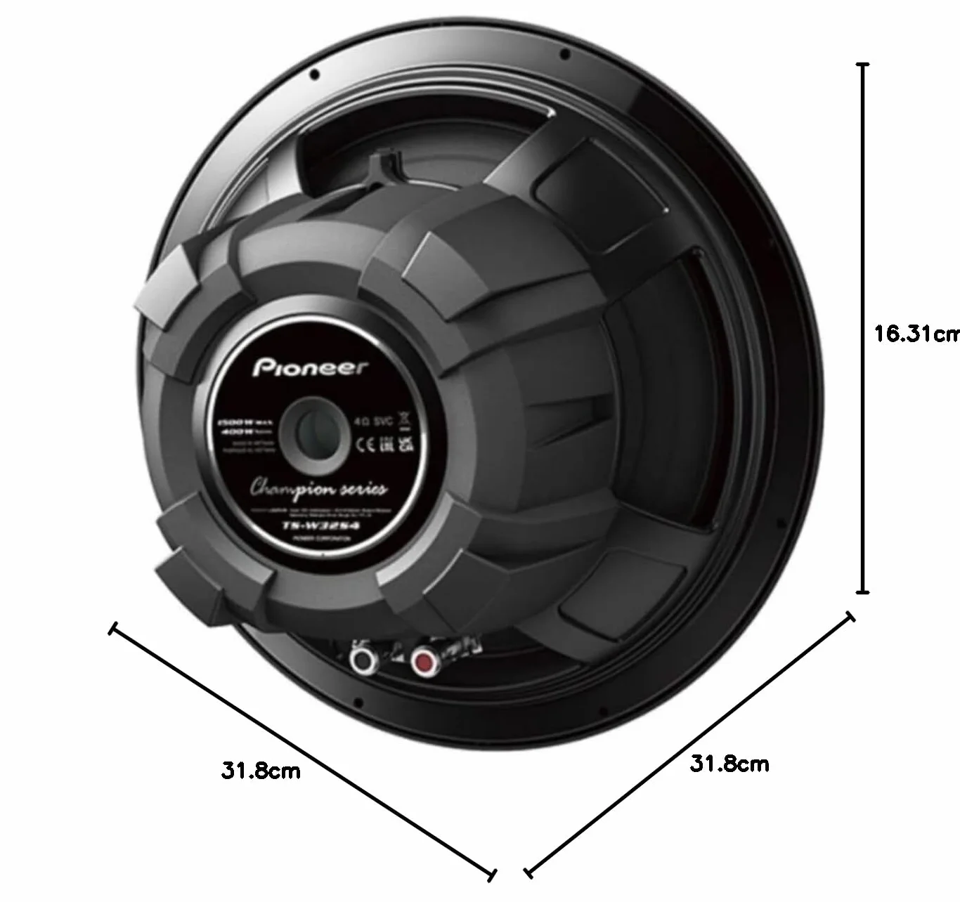 Pioneer TS-W32S4 Subwoofer 12" Champion Series 400W 1500W w obudowie CarSoundFitApp