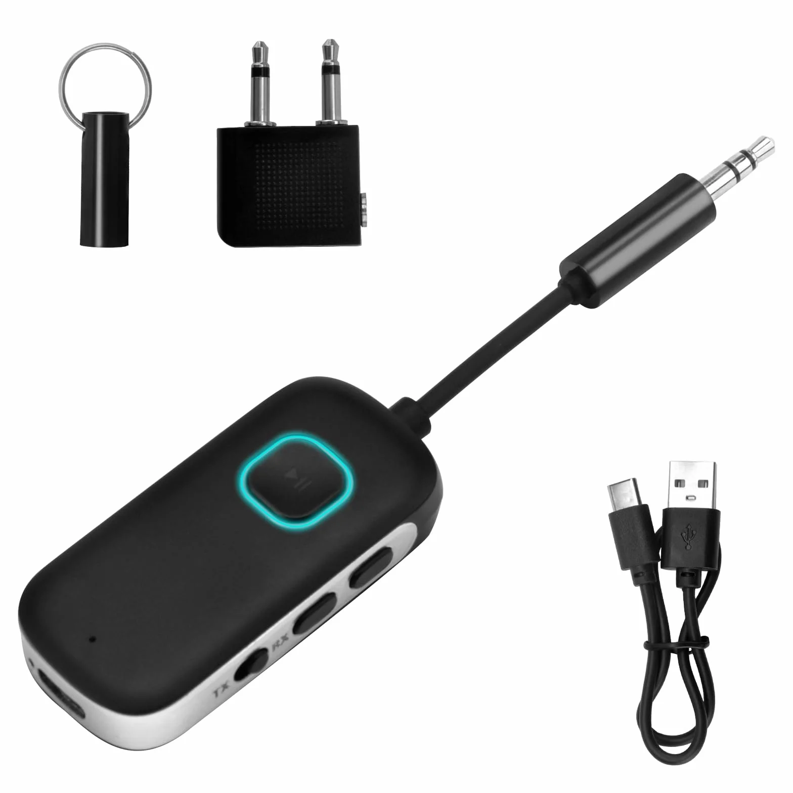 HENGBIRD Nadajnik Bluetooth 5.0, Adapter Odbiornika Bezprzewodowego 2 W 1, Jack 3,5 mm, Kompatybilny Z TV/PC/Stereo/Maiso