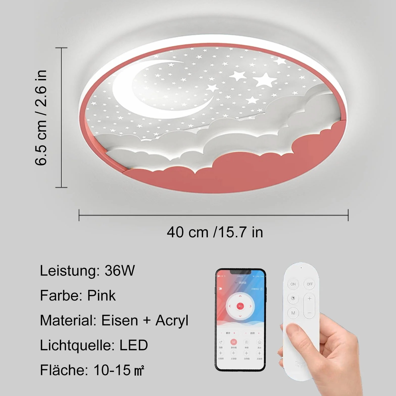 Lampa sufitowa LED dla pokoju dziecięcego, kreatywna lampa sufitowa z rysunkami z pilotem zdalnego sterowania
