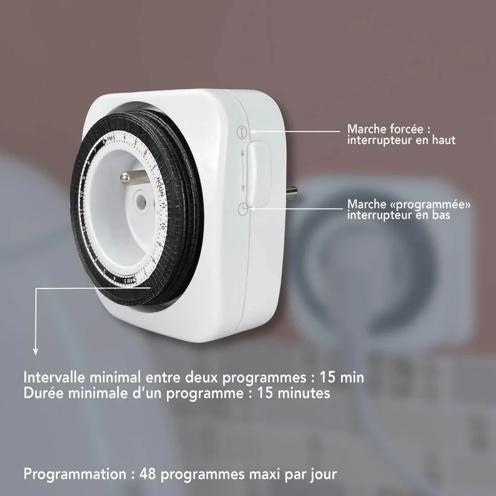 Tibelec 562220 programator czasowy, przełączanie dzienne, kompaktowa mechanika