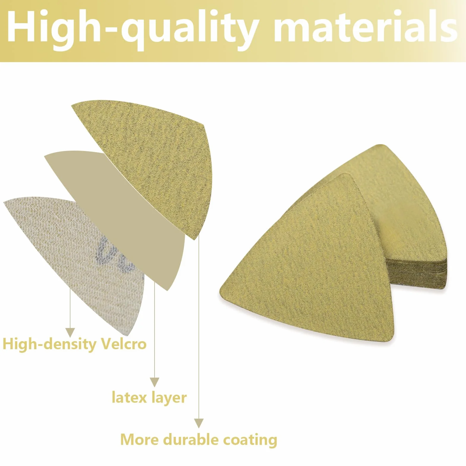 Zestaw 120 sztuk papieru ściernego 80 x 80 mm – 2 ziarnistości (100/120) po 60 sztuk – arkusze ścierne na rzep do szlifierek wielofunkcyjnych, szlifierek delta – do drewna, metalu, tworzywa