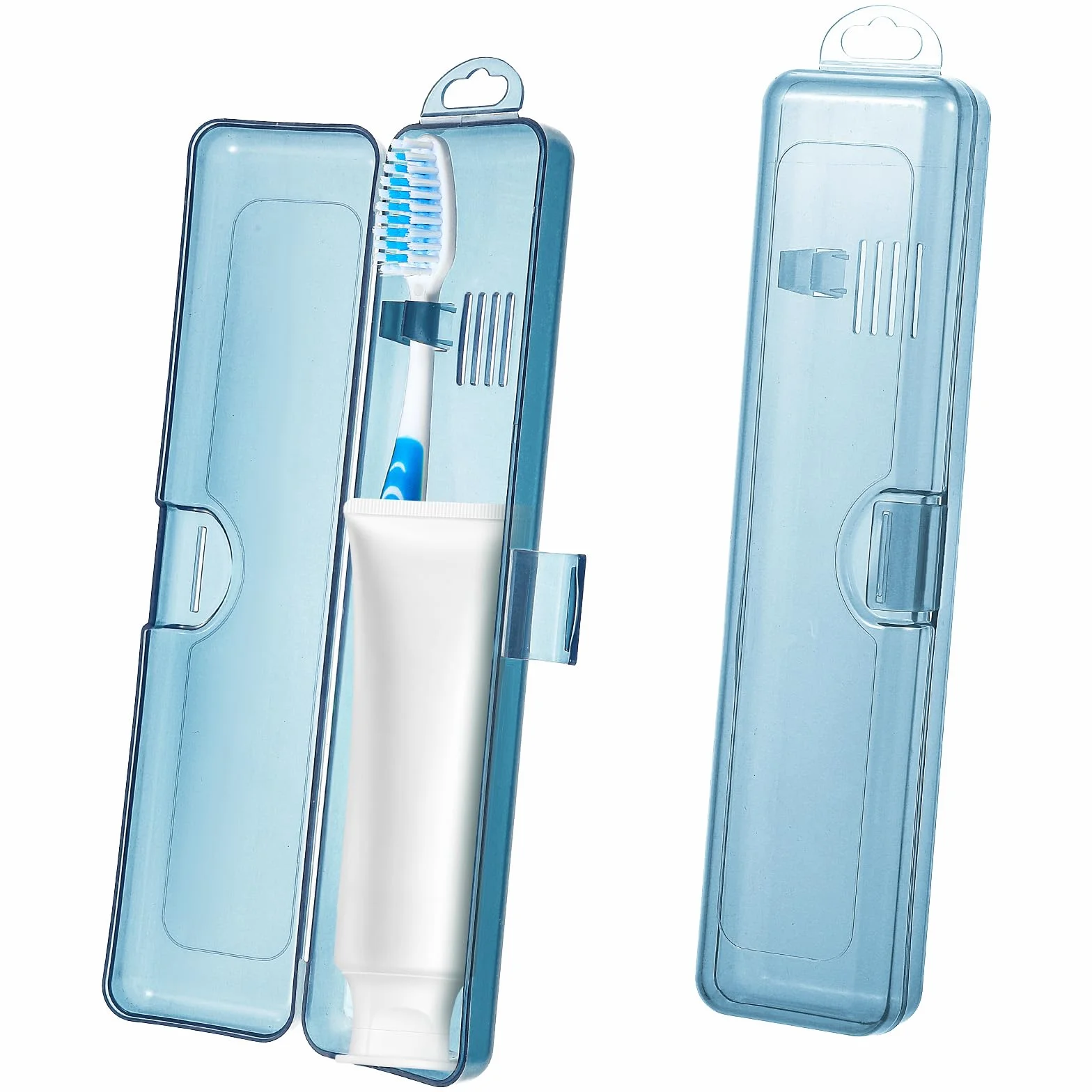 Etui podróżne na szczoteczkę do zębów, 2 szt., Uchwyt podróżny na szczoteczkę do zębów 20 x 4,6 x 2,8 cm, Przenośne plastikowe uchwyty podróżne na szczoteczki do zębów z bezpieczną