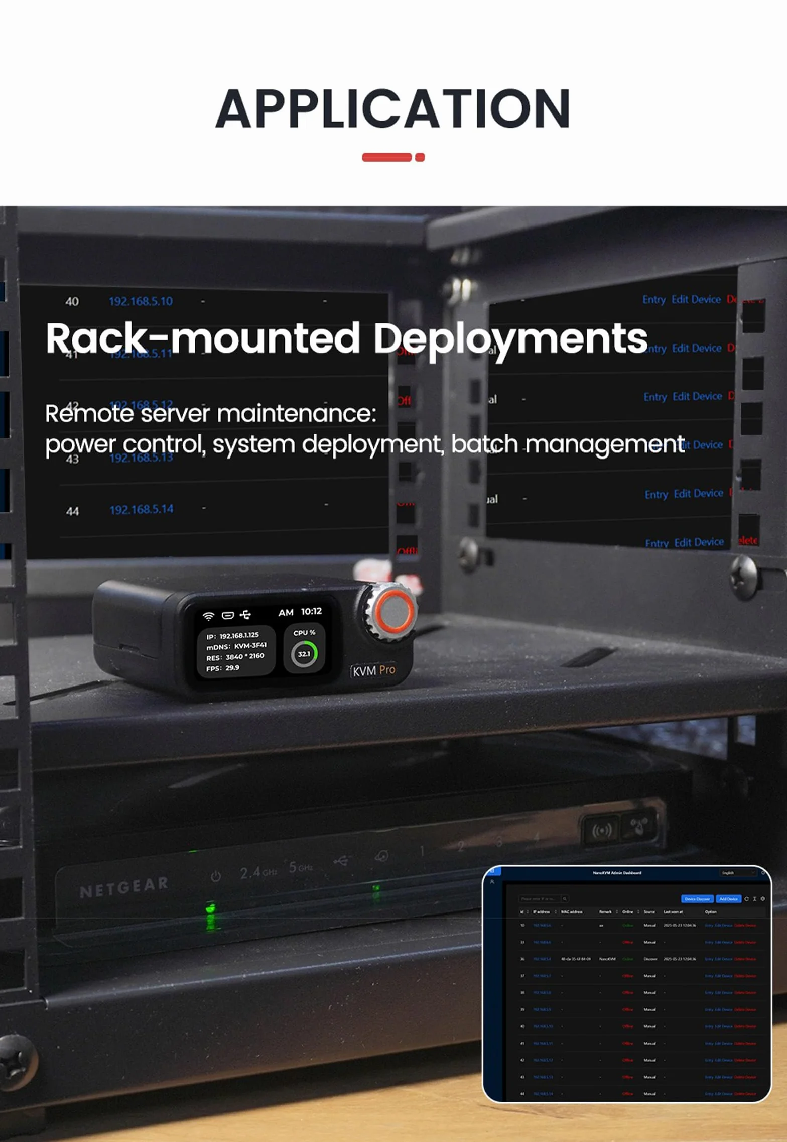 Sipeed NanoKVM Pro 4K KVM over IP, 2x A53 CPU 1GB LPDDR4X 32GB eMMC, 1000M Ethernet PoE WiFi 6, ATX Power Control