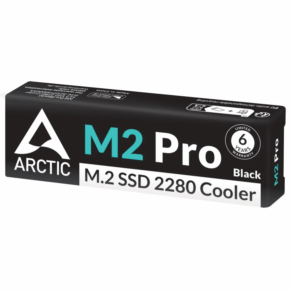 ARCTIC M2 Pro radiator do dysków SSD M.2 2280 z podkładkami termicznymi TP-3 kompatybilny z PC i PS5 czarny