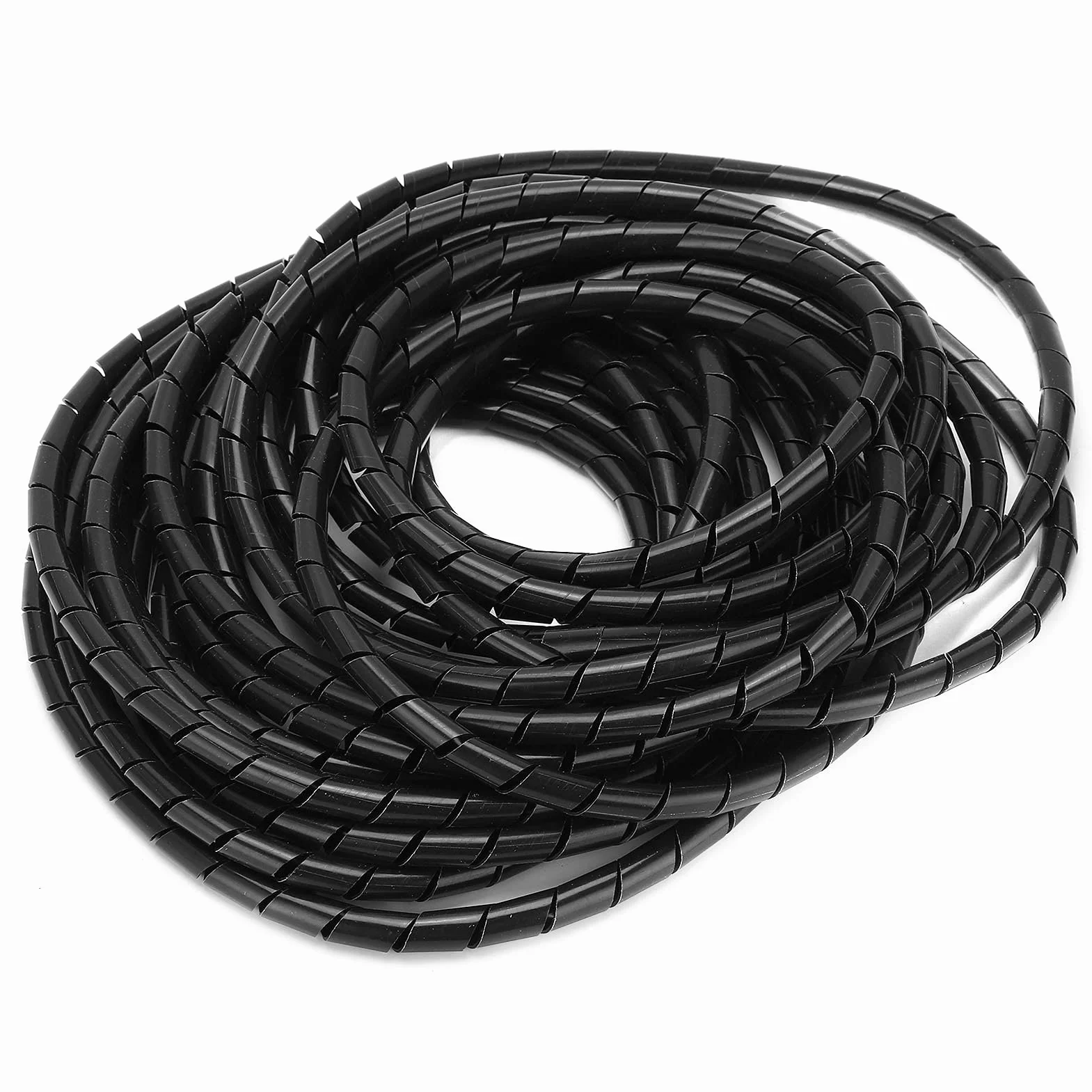 Elastyczny Organizer do Kabli, 10m, Spiralny Oplot Kablowy, 8mm, Czarny, PVC, do Sal Komputerowych i Biur