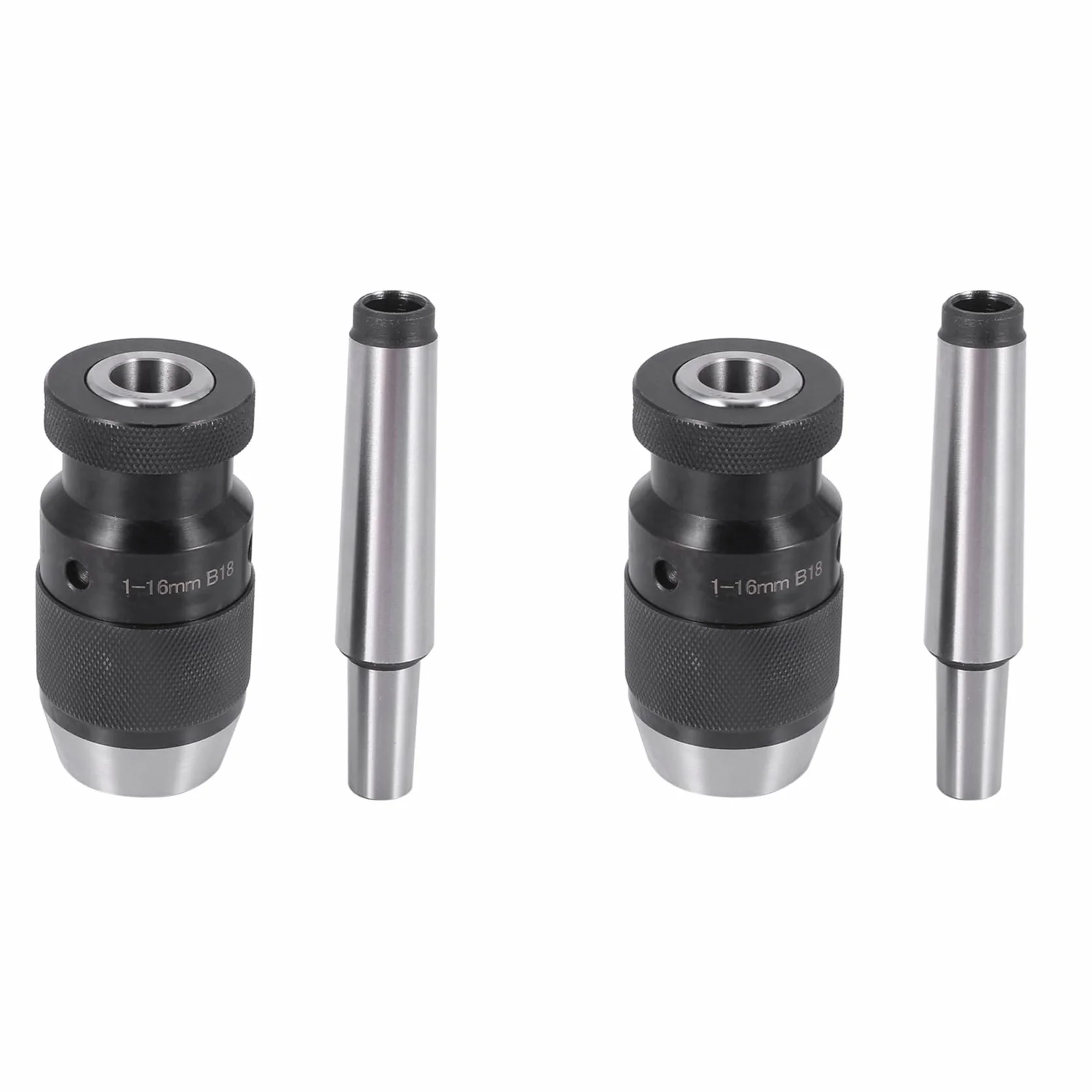 2 x bezkluczykowy uchwyt wiertarski 1-16 mm B18 + MT3 DIN228A trzpień stożkowy Morse'a