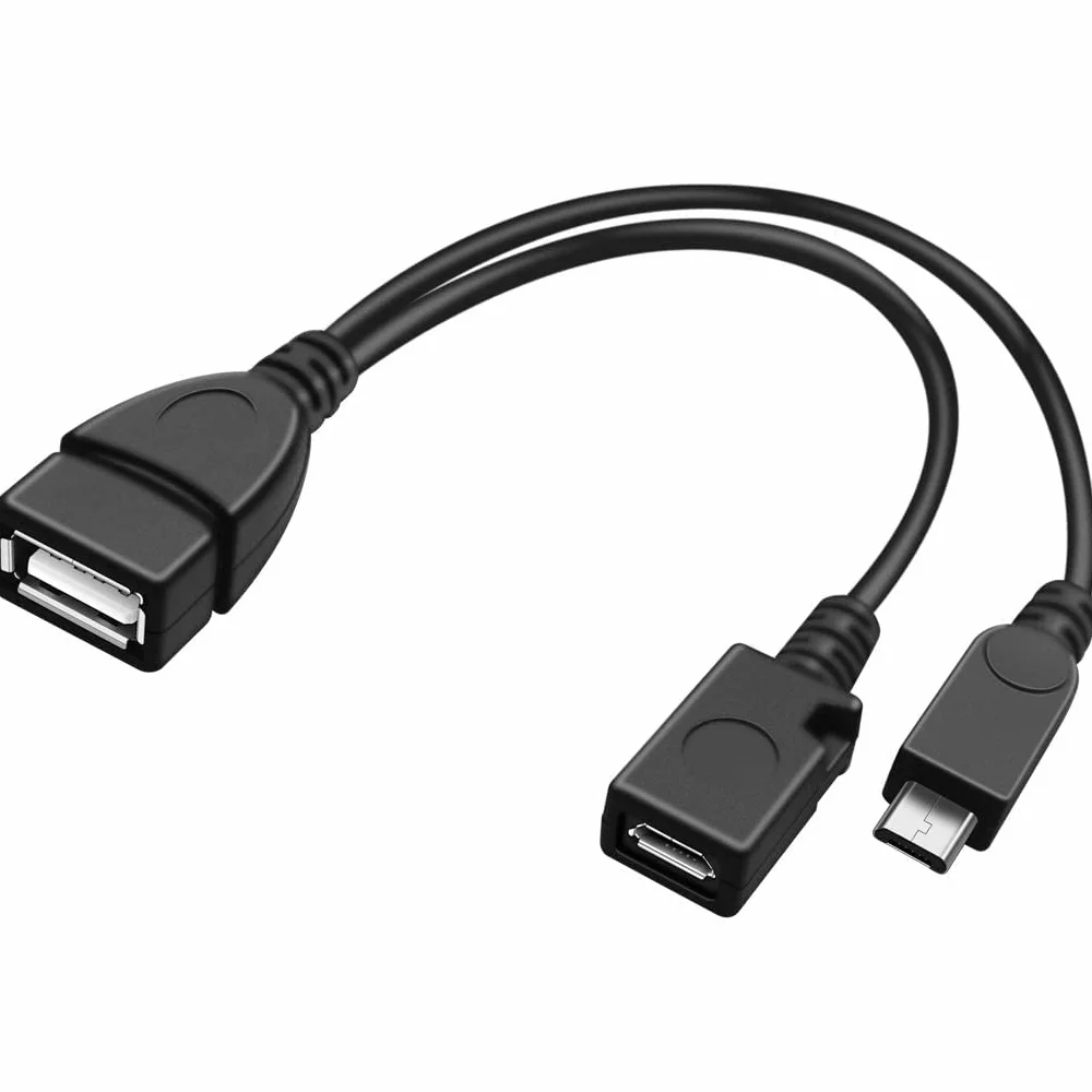 PremiumCord Kabel Przejściowy USB (Żeński/Męski), OTG, USB Typu A Żeński na Typ Micro Męski, Wysoka Prędkość 480 mbit/s, Czarny, 14 cm