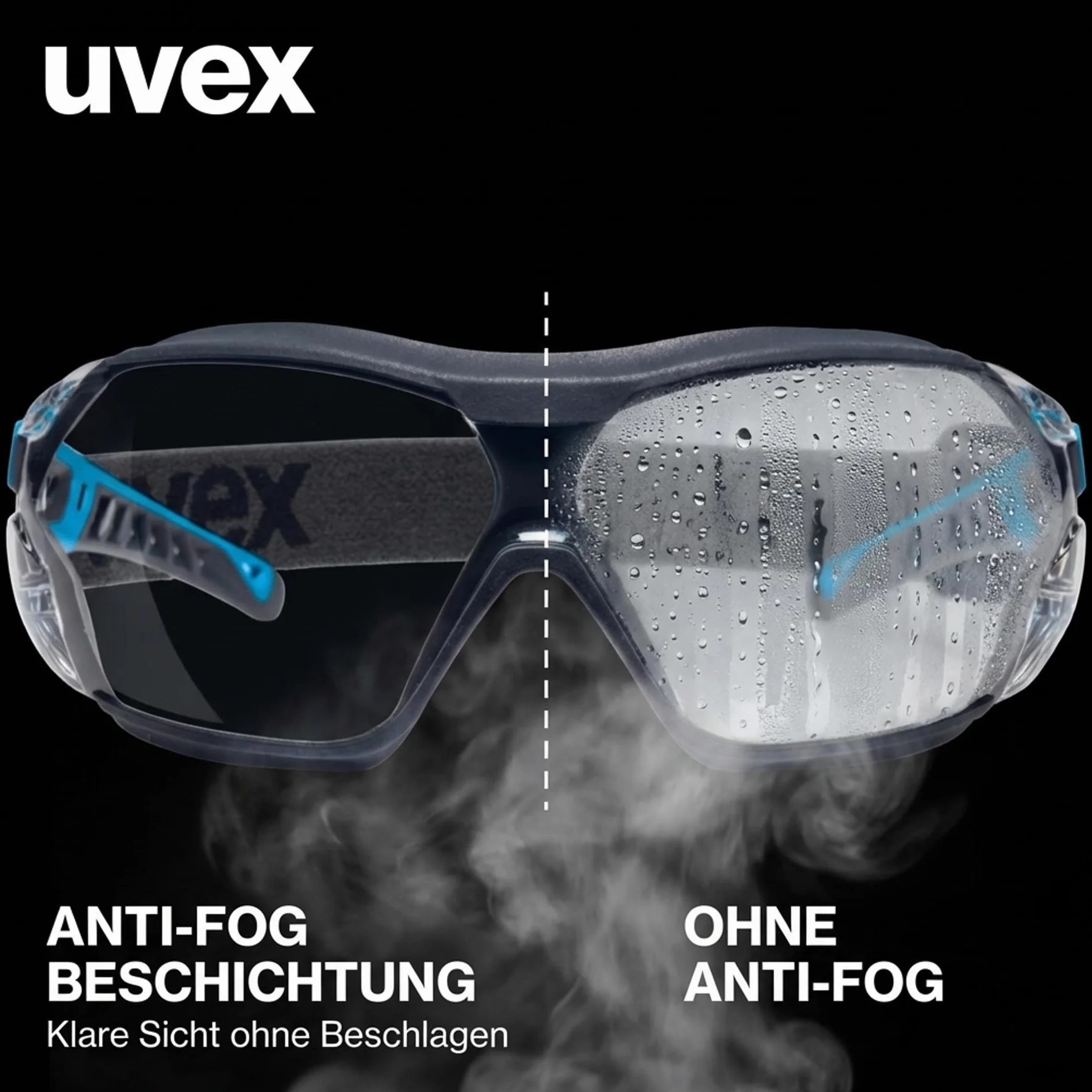 Uvex pheos nxt guard – okulary ochronne – okulary z pałąkiem ze 100% ochroną przed promieniowaniem UV – od wewnątrz zapobiegające zaparowaniu, na zewnątrz bardzo odporne na zarysowania i bez metalu