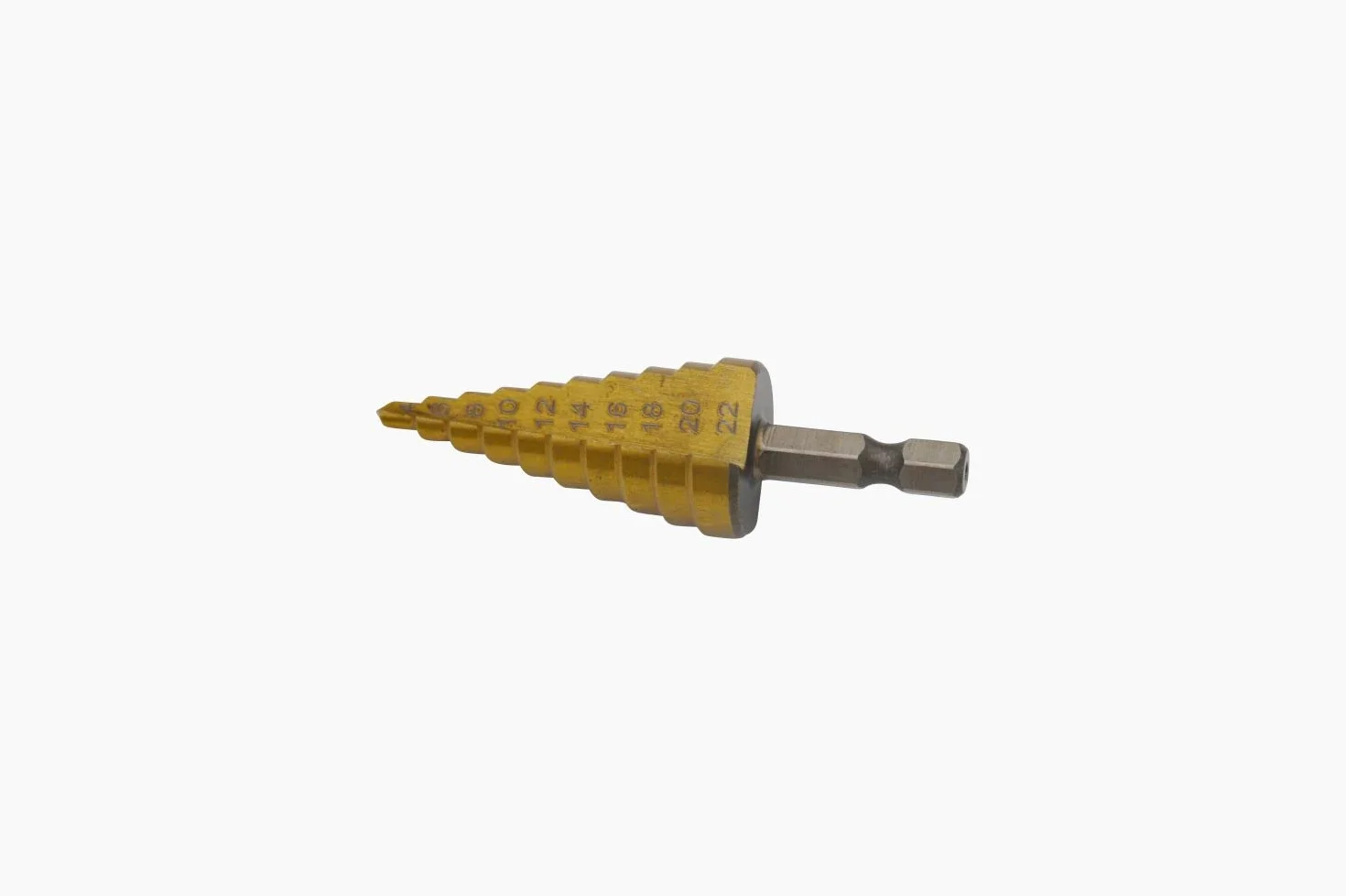 Wiertło stopniowe 4-22 mm HSS TiN wiertło stożkowe z 6-kątnym trzpieniem