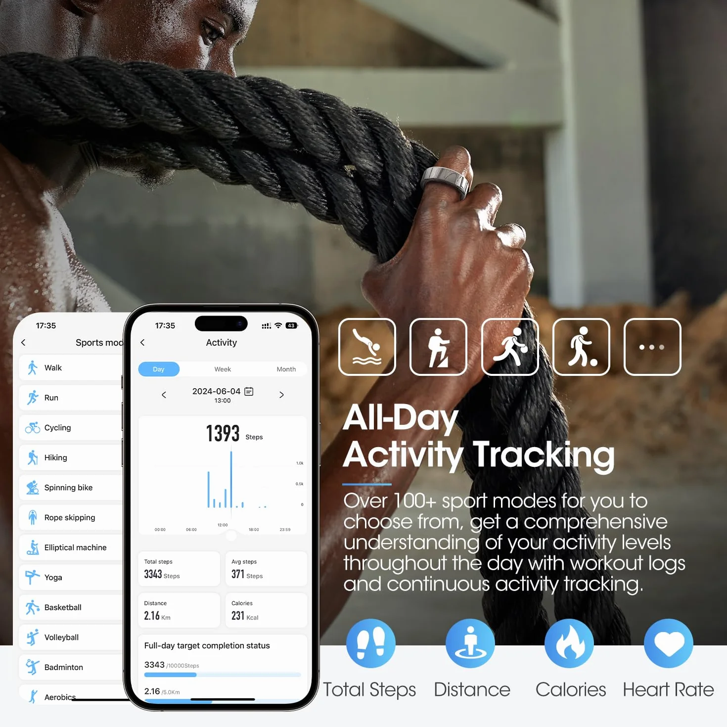 DEKELIFE 2024 Smart Ring dla mężczyzn i kobiet, opaska fitness z pulsometrem, SpO2, monitor snu, 100+ trybów sportowych, wodoszczelność IP68, inteligentne pierścienie do systemów Android i iOS,