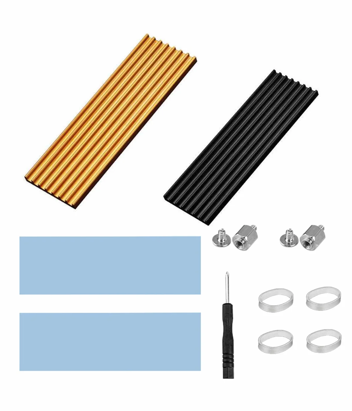 2 sztuki radiatorów M.2 NVMe PS5, M.2 SSD, radiator ze zintegrowanym Heatpipe, radiator M.2 z podkładką przewodzącą ciepło M.2 do M.2 PCIe NVMe SSD lub M.2 SATA SSD, PC i PS5