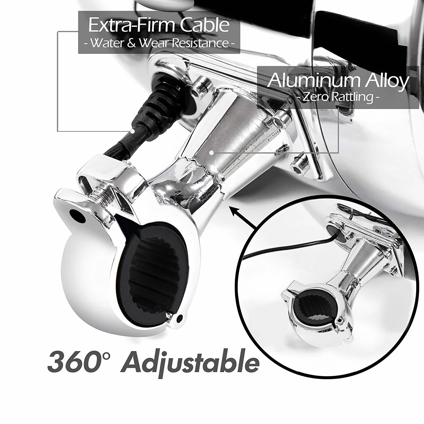 Aileap Wodoodporny głośnik stereofoniczny Bluetooth 5 cali, basowy system audio USB AUX do motocykli Harley ATV UTV RZR