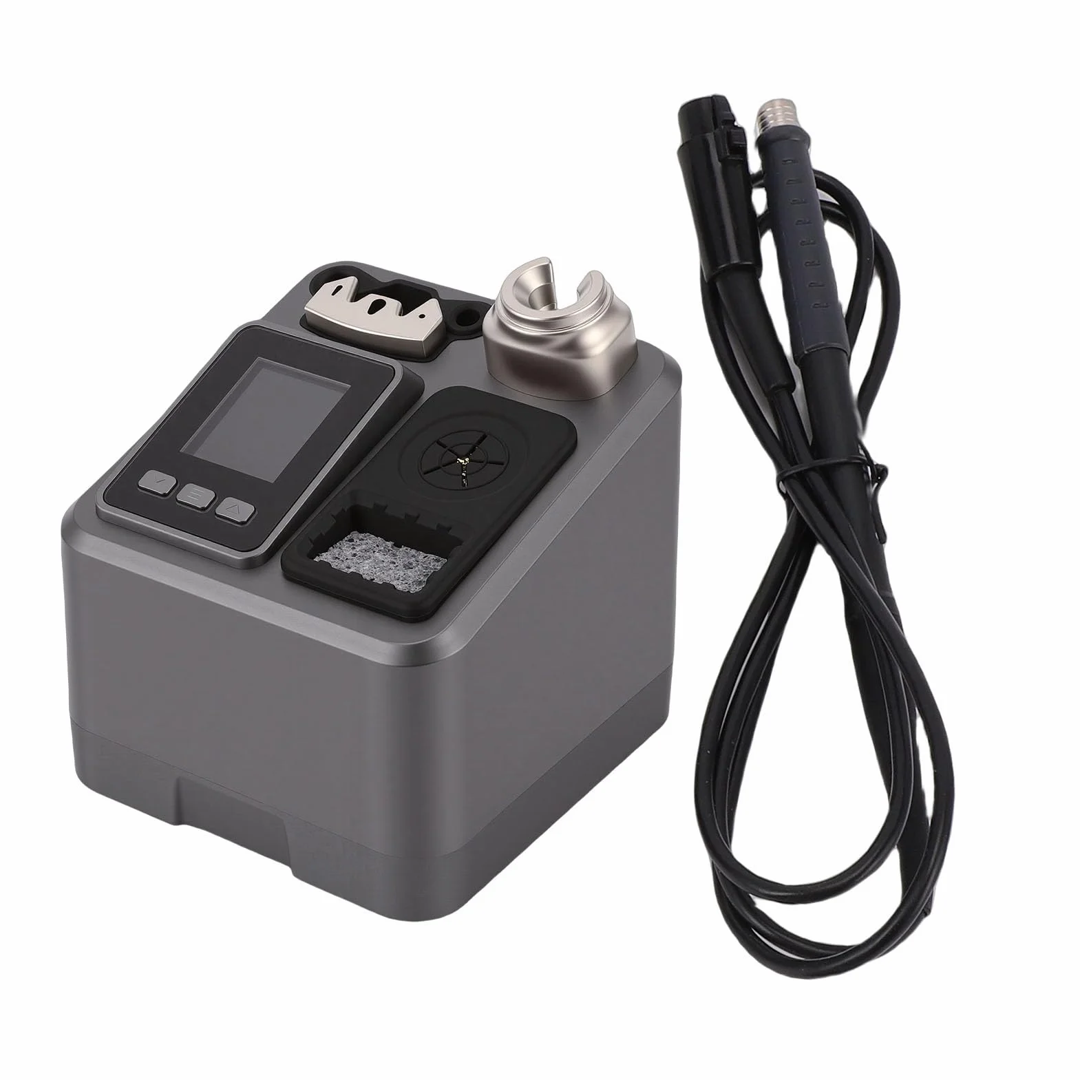 Jectse Stacja Lutownicza 120 W, Inteligentna Kontrola Temperatury Wyświetlacz LCD Automatyczne Uśpienie Antystatyczny PID Wbudowany Transformator, z Ergonomicznym Uchwytem, ​​dla T115 (wtyczka UE)