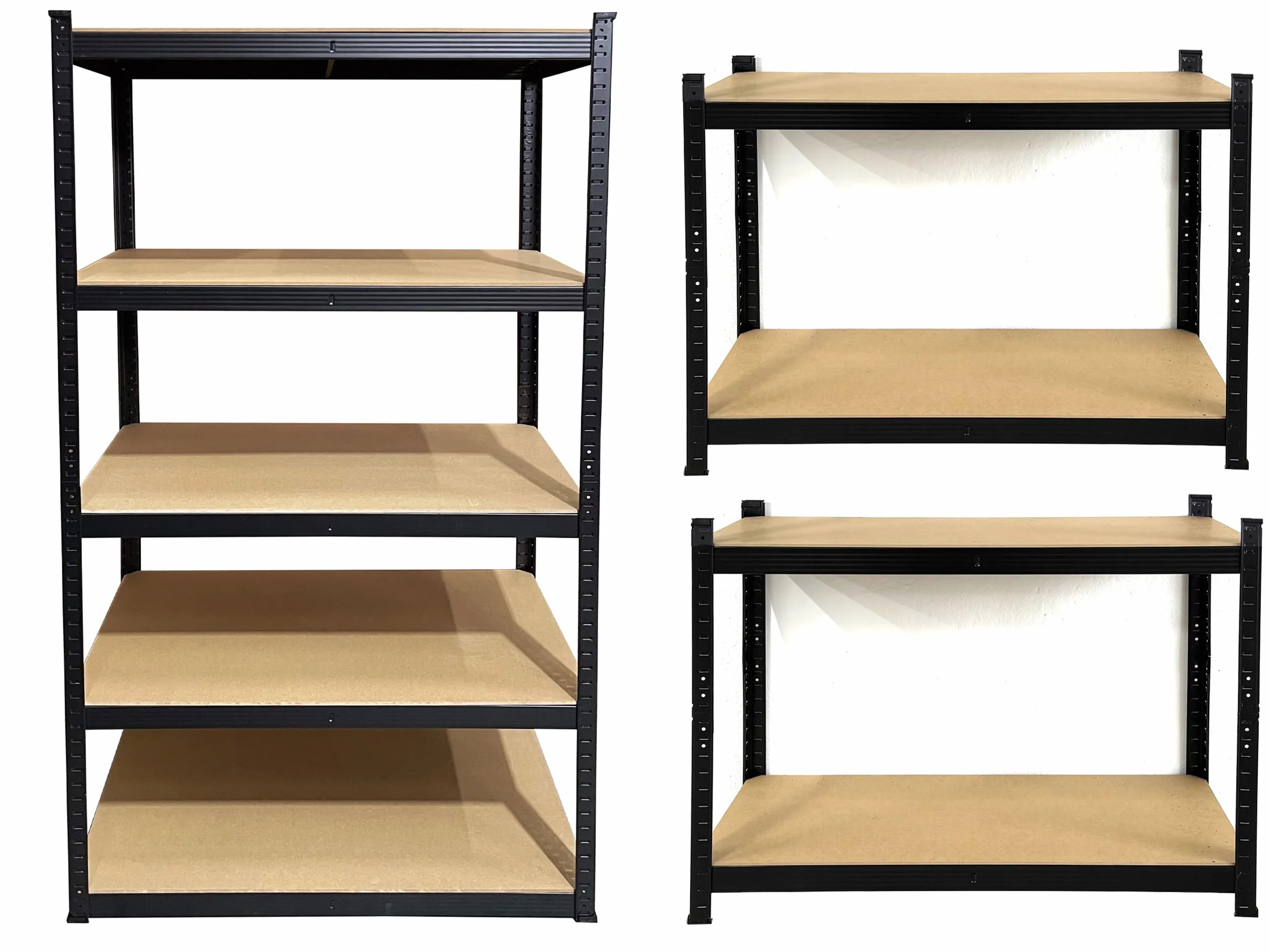 QUICK STAR Rega? magazynowy do du?ych obci??e?, 90 x 45 x 180 cm, 5 pó?ek MDF, ud?wig 1250 kg, system wtykowy, czarny
