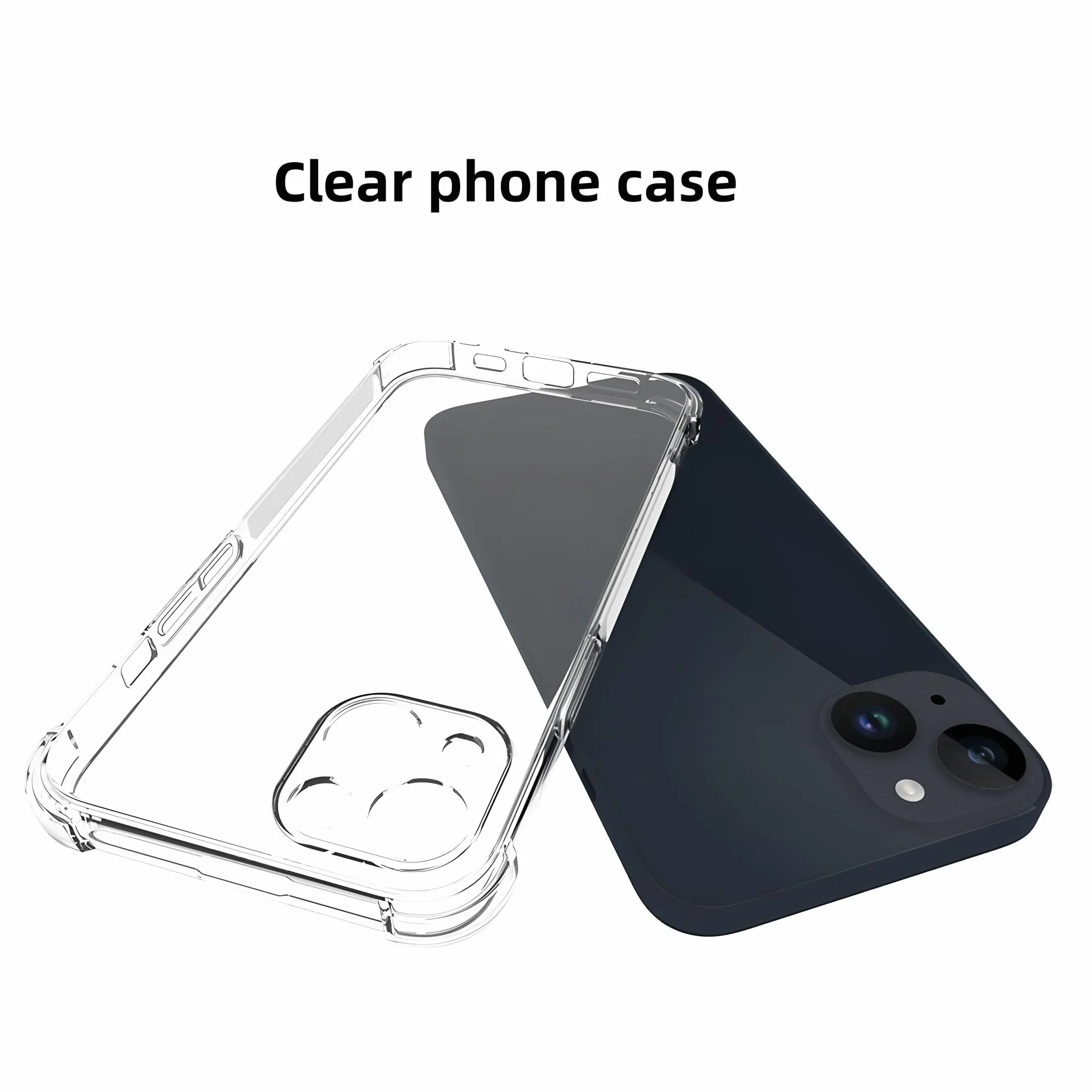 Etui iPhone 15 Plus Żel TPU Silikonowe Przezroczyste + 3× Szkło Hartowane Folia Ochronna