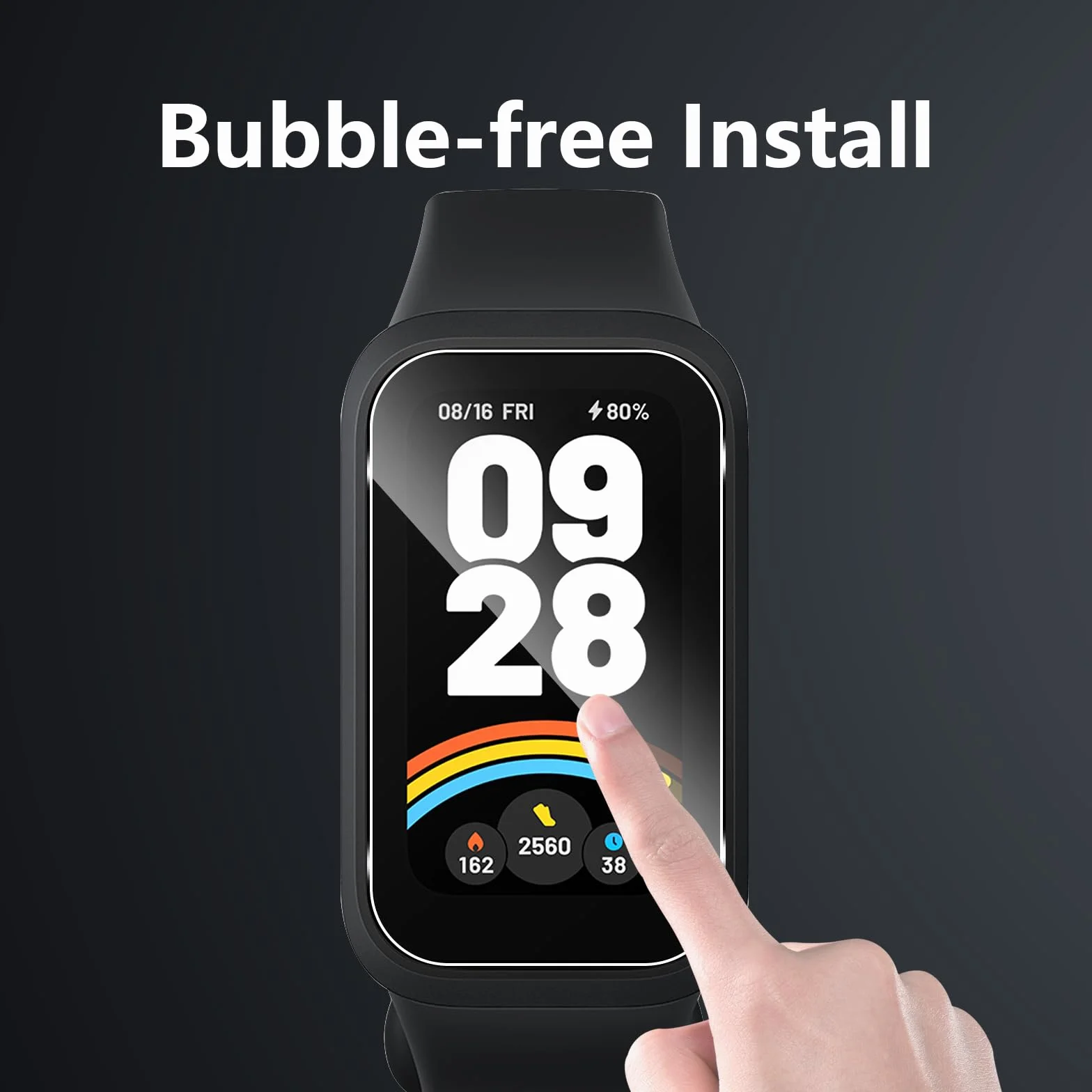 Szkło hartowane do Xiaomi Smart Band 9 Active/Redmi Band 3, 4 sztuki folii ochronnej 9H Twardość odporna na zarysowania hartowana ochrona ekranu, bez pęcherzyków, przezroczysta