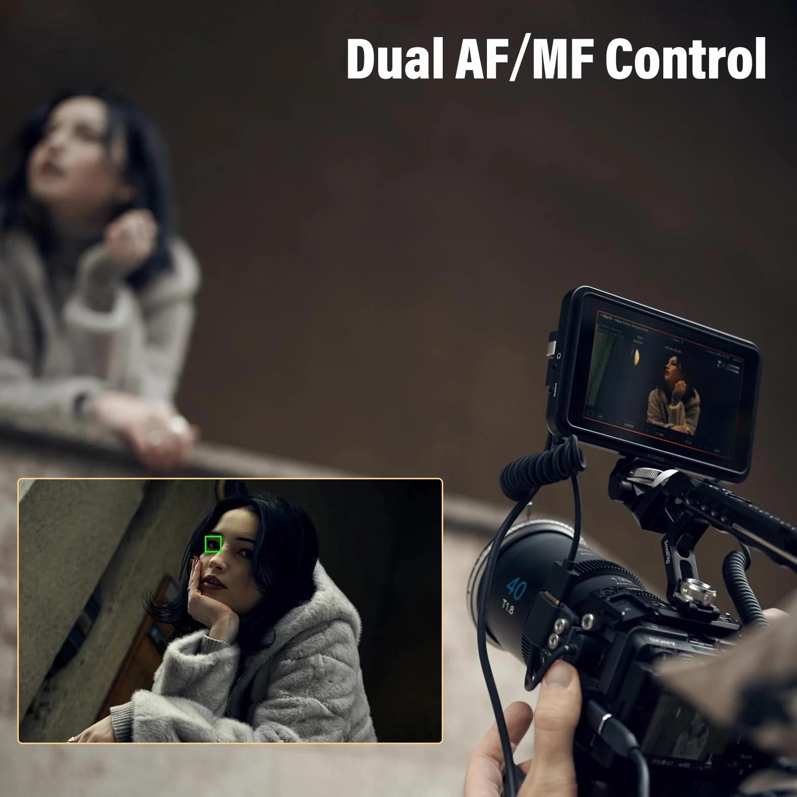 SIRUI Obiektyw anamorficzny 40 mm T1.8 1,33X, obiektyw autofokusa w formacie S35 do kamer z mocowaniem E, A6400, A6700, FX3/30, seria ZV-E, seria A7, A9/9II (mocowanie E, niebieski błysk)