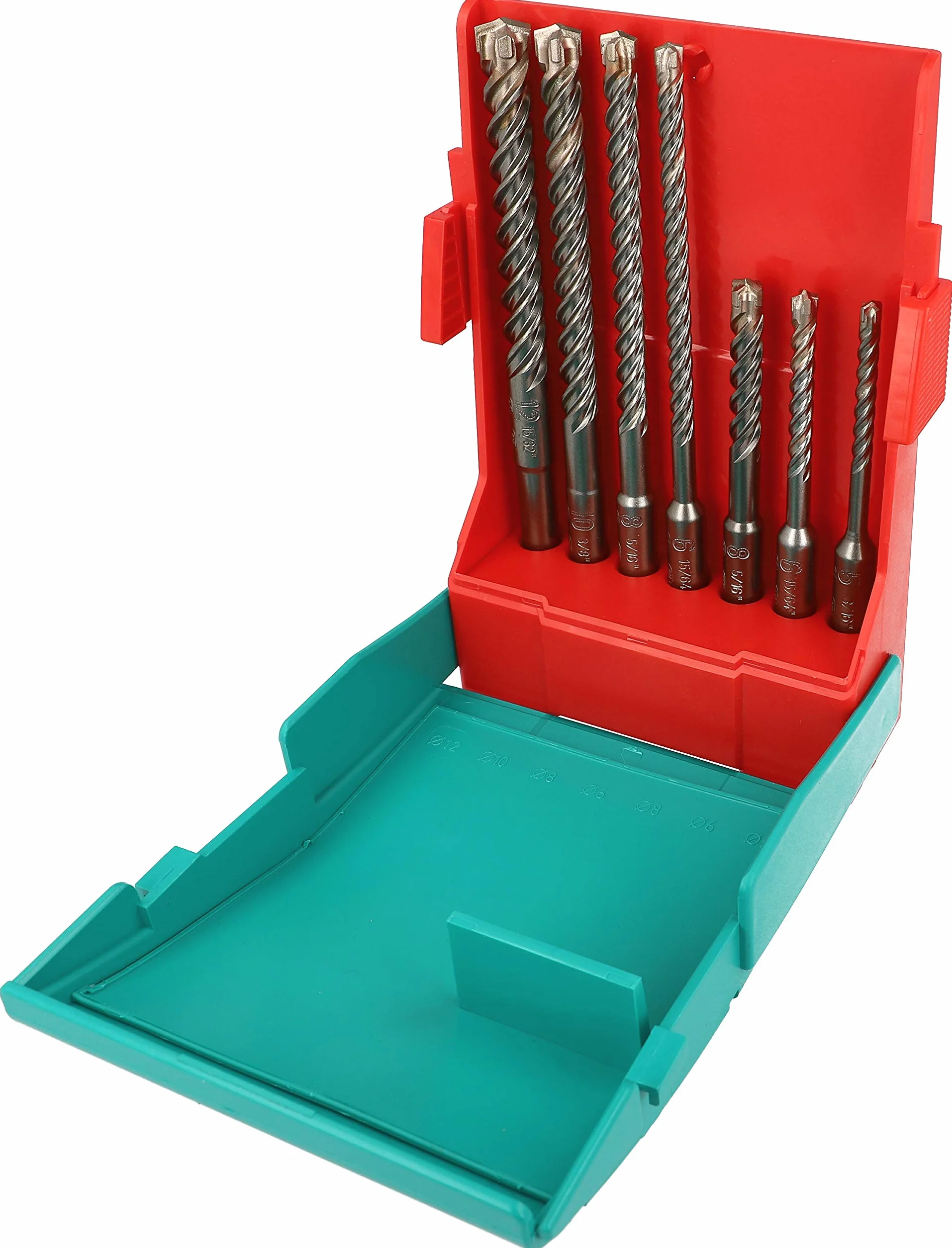 Heller Tools 1418 4POWER SDS-plus wiertło udarowe z 4 ostrzami zestaw 7-częściowy, szary, Ø 5/6/8/10/12 mm