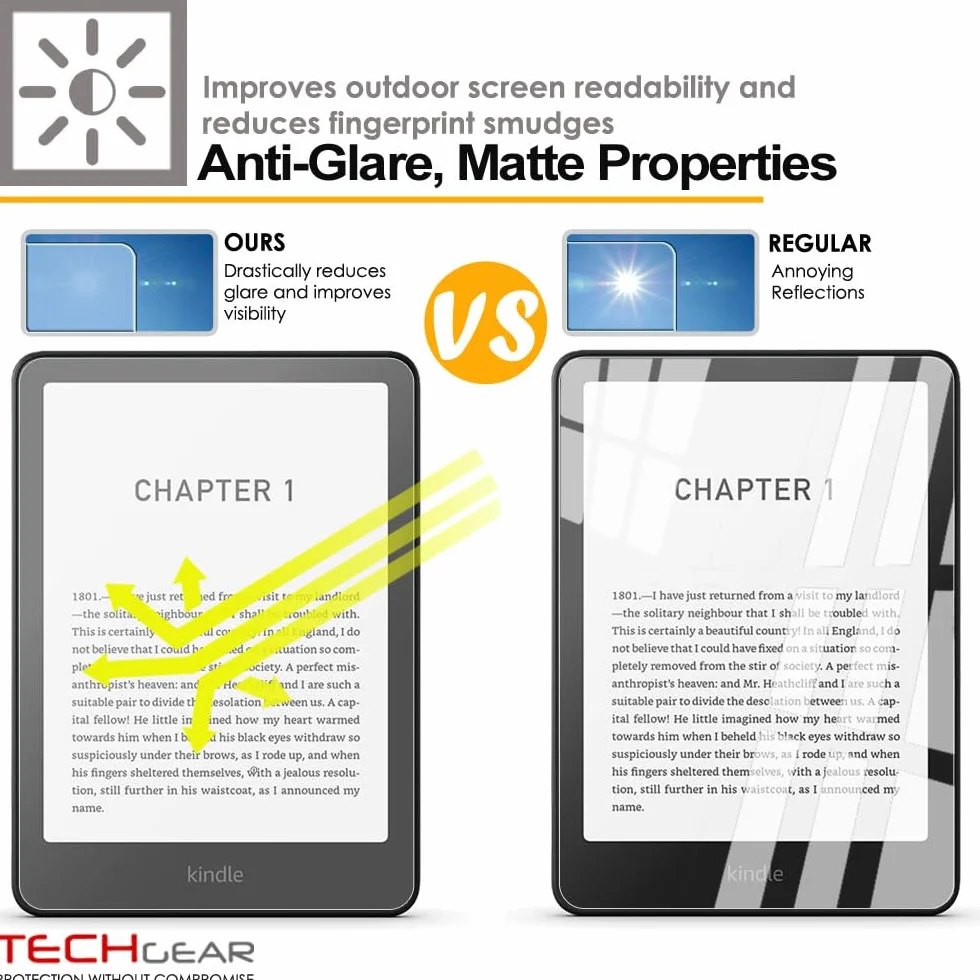 TECHGEAR 3-pak matowych ochraniaczy do Kindle Paperwhite 2024 12. generacji ANTI GLARE