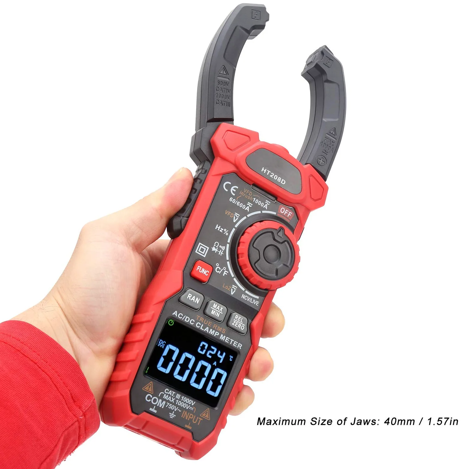 HT208D cyfrowy miernik cęgowy, przenośny multimetr AC / DC tester napięcia prądu stałego NCV 6000 zliczeń dla zasilania konwersji częstotliwości