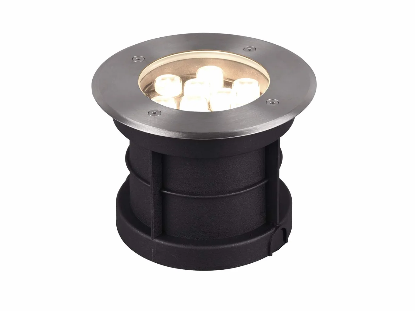 Trio Leuchten LED zewnętrzny reflektor do montażu w podłożu Belaja 821660207, metal nikiel matowy, w zestawie 9 W LED