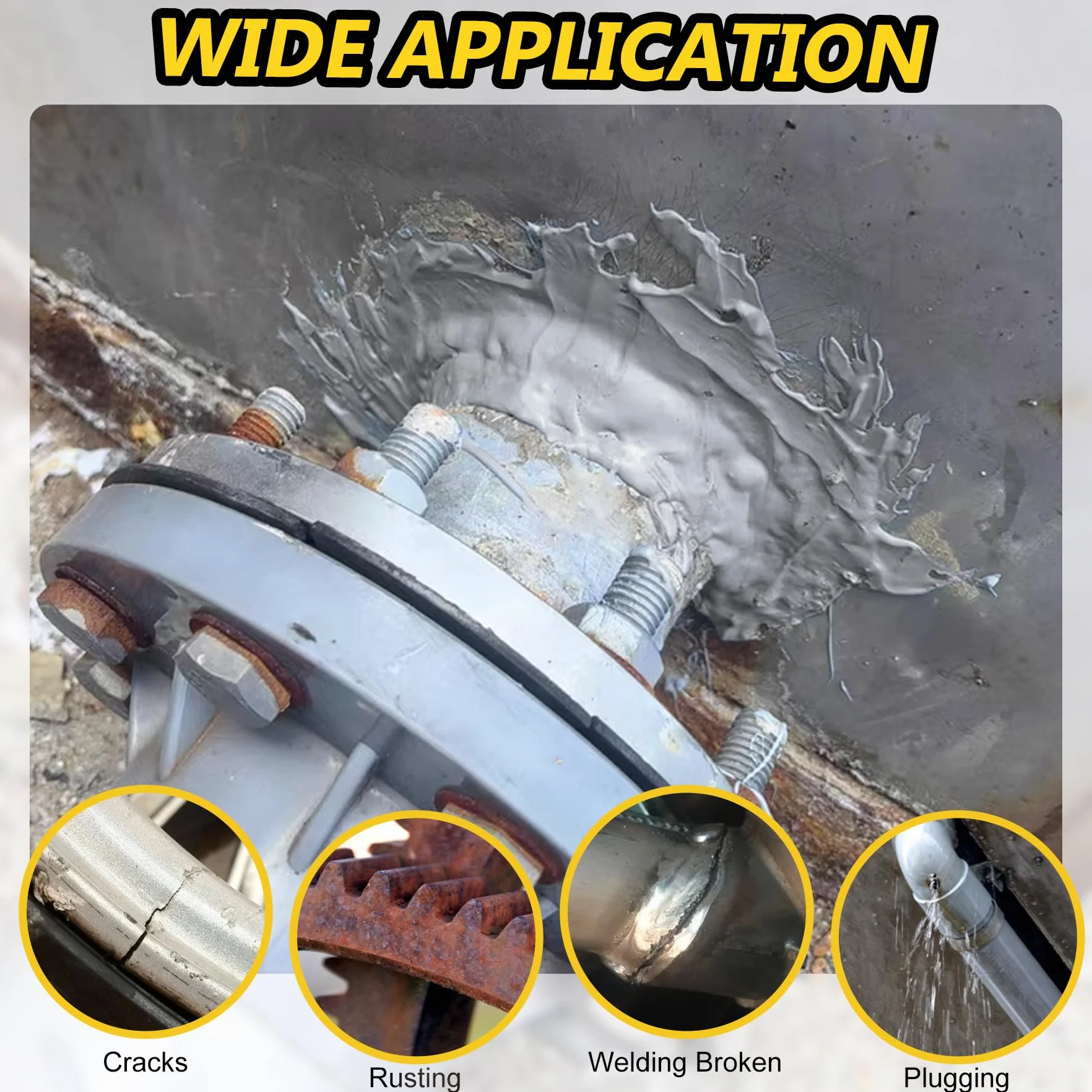 Klej do metalu, ekstra mocny 100 ml, klej 2K ciekłego metalu, odporny na wysokie temperatury klej do spawania ze stali nierdzewnej, stali ocynkowanej, stopu aluminium, miedzi, szkła, ceramiki i "zrób