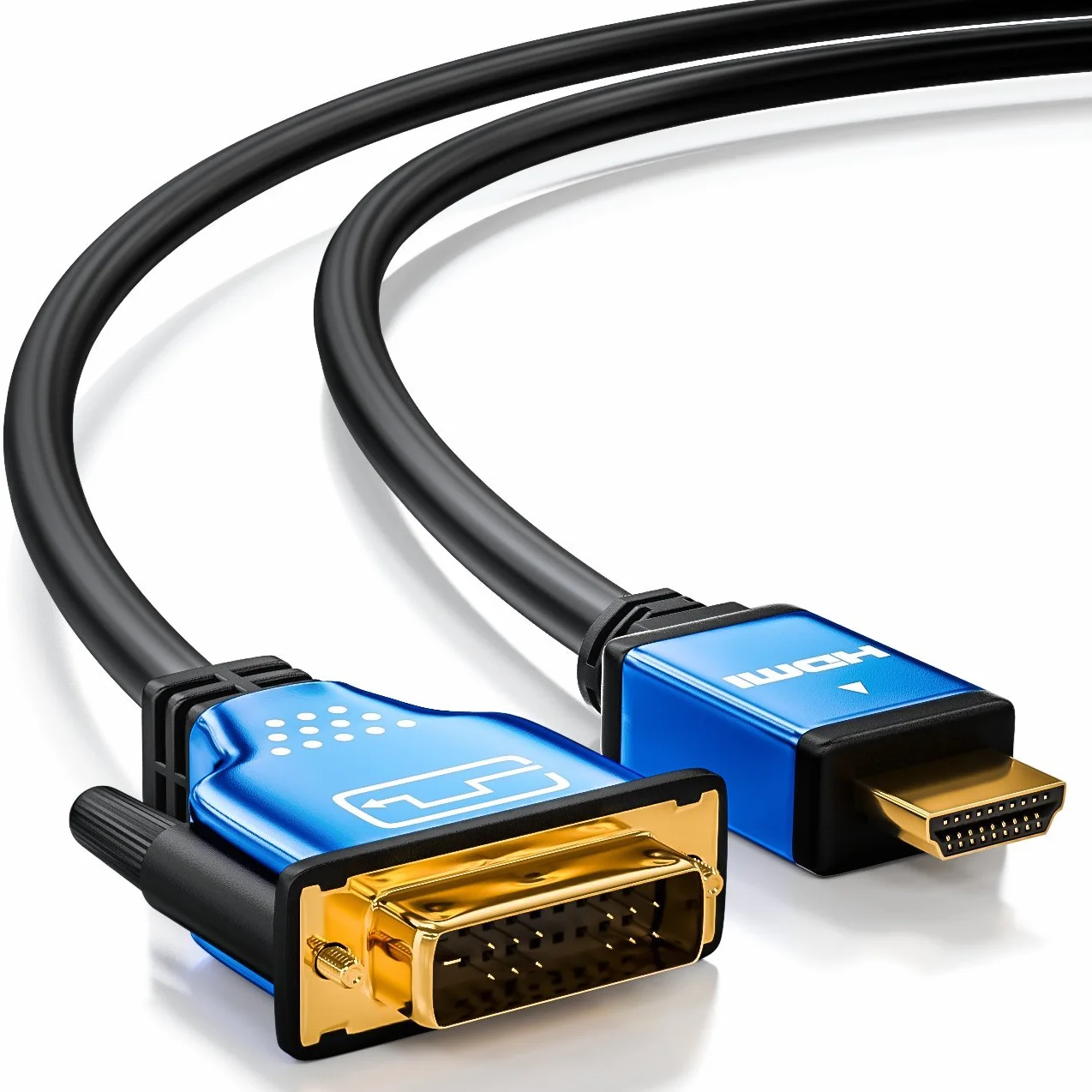 deleyCON Kabel HDMI do DVI 2 m adapter HDMI na DVI