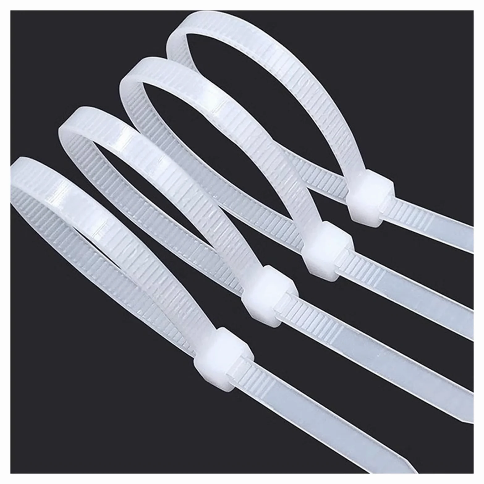 Długie opaski kablowe o dużej wytrzymałości, plast 300/100 szt. Samozamykające się plastikowe opaski nylonowe Odłączany kabel(Black,3X150MM)