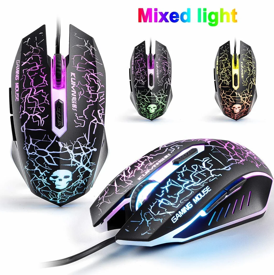 Zestaw klawiatury i myszy do gier UK Układ Ergonomiczna klawiatura do gier Rainbow podświetlana + 2400DPI 6 przycisków optycznych USB Rainbow LED Gaming Mouse + DARMOWA podkładka pod mysz