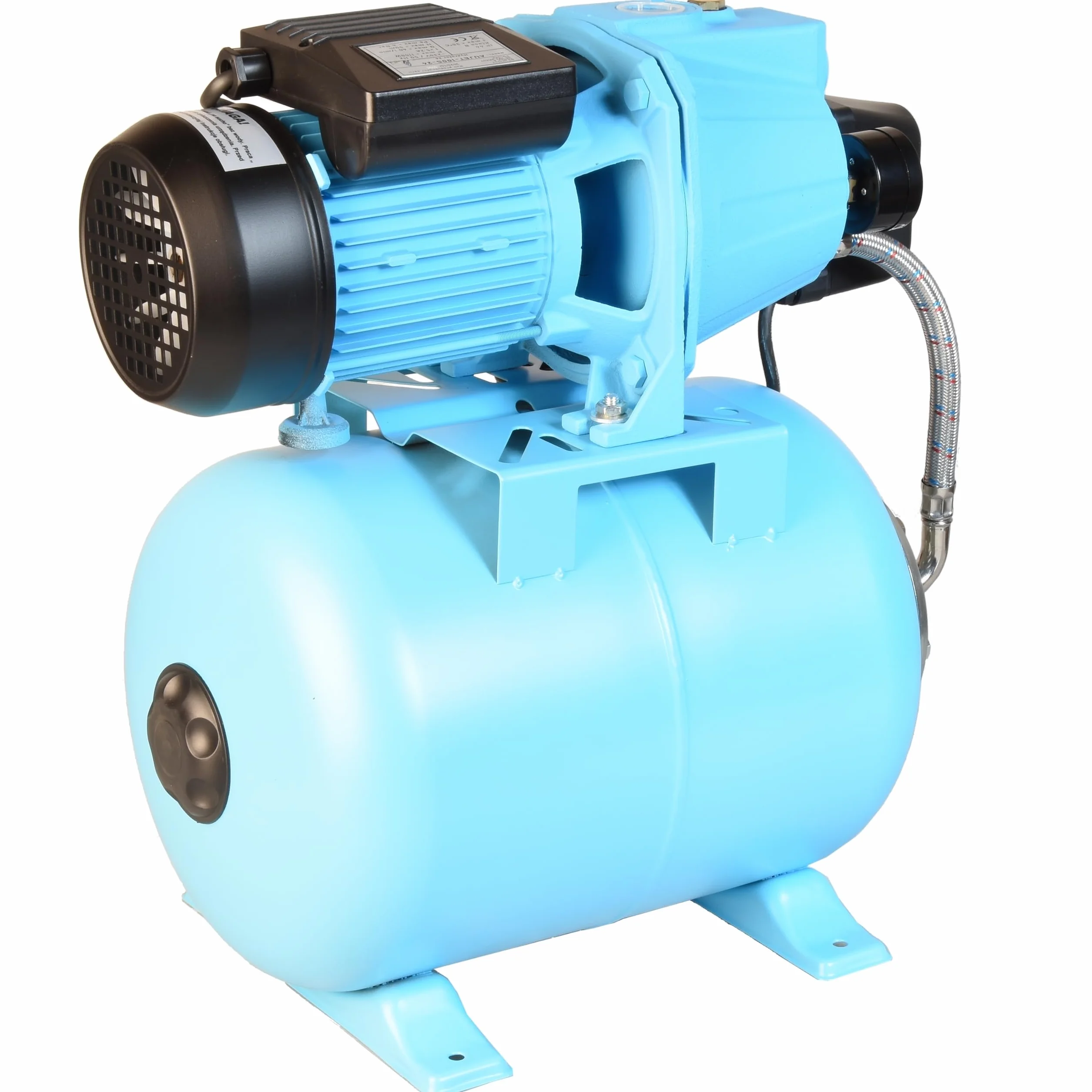 Hydrofor Domowy 24L Pompa Hydroforowa SET 100S (750 W, 3000 l/h, max. podnoszenie 42 m) Zbiornik Przeponowy na Wodę 24 Litry + Osprzęt PEŁEN ZESTAW ZŁOŻONY