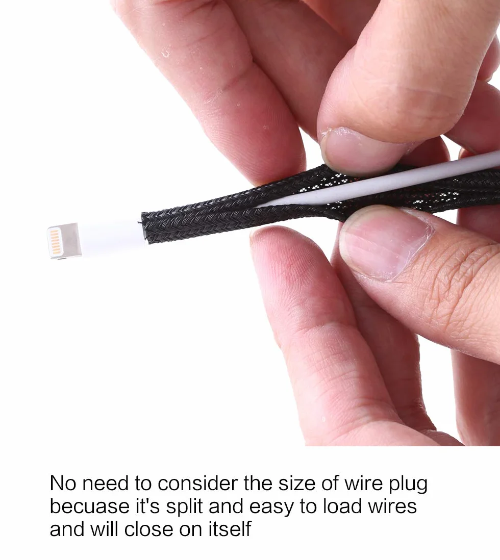 Alex Tech Ochraniacz przewodu 3 m - 3,2 mm, osłona kablowa, tuleja kablowa, dzielona osłona na kabel USB, kabel zasilający, kabel audio-wideo, chroni kota przed żuciem kabli, kolor czarny
