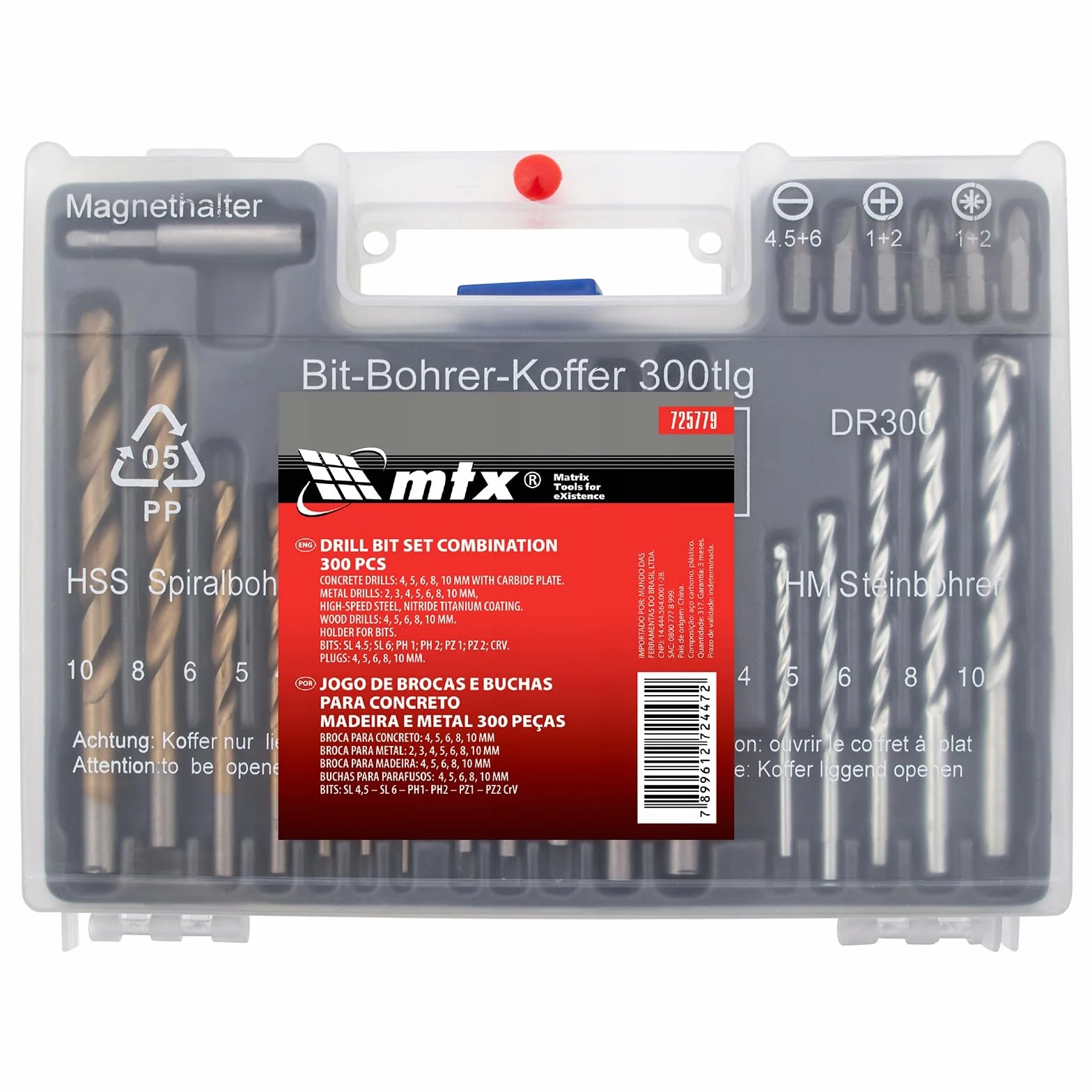 Zestaw wierteł do betonu drewna 4-10 mm metalu 2-10 mm SDS-Plus - MTX